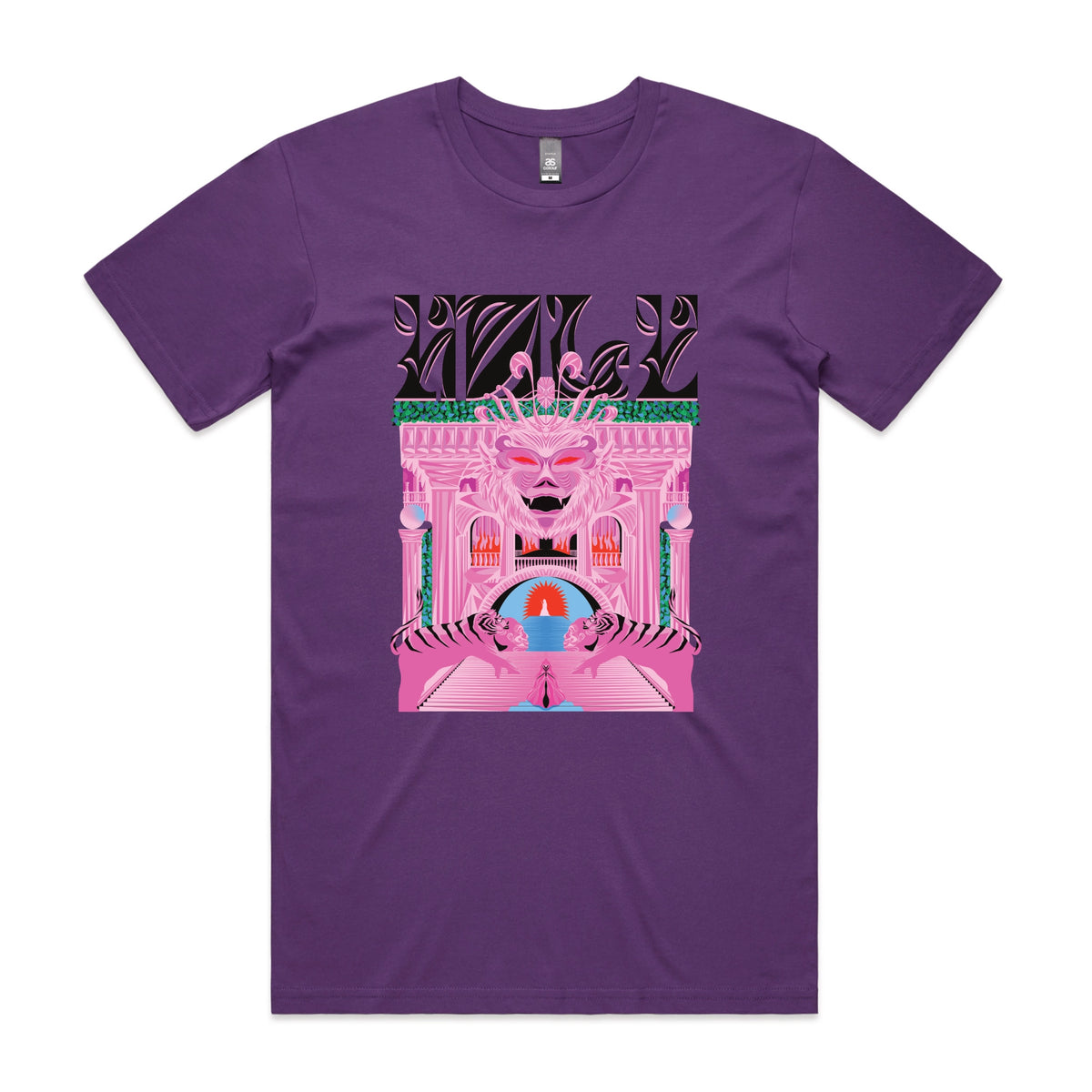 Purple unisex t-shirt with Holy Temple graphic by Lonely Kids Club