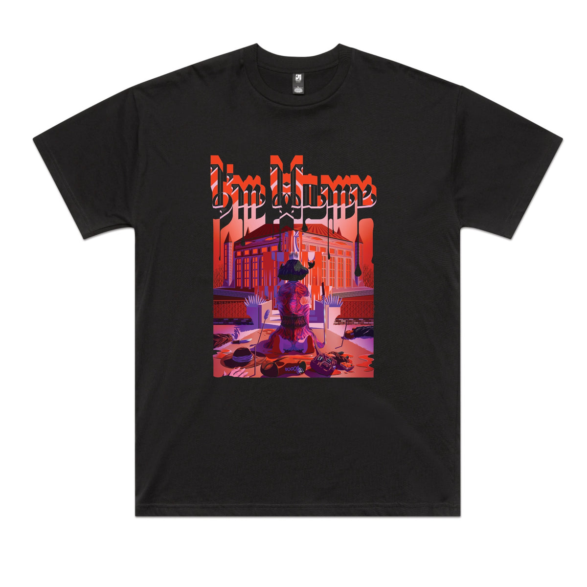 Black oversized t-shirt with I'm Home graphic by Lonely Kids Club