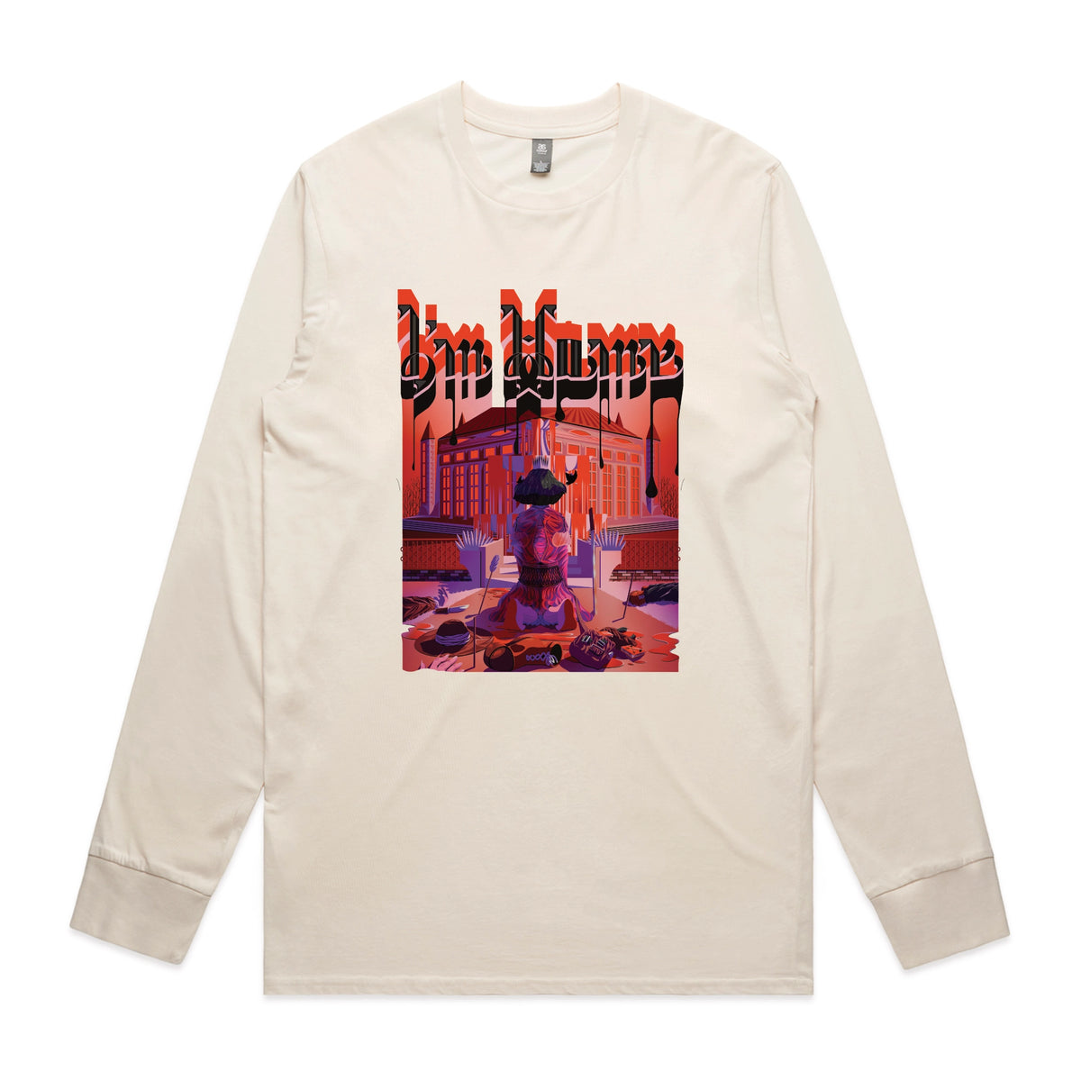 Ecru long sleeve t-shirt with I'm Home graphic by Lonely Kids Club