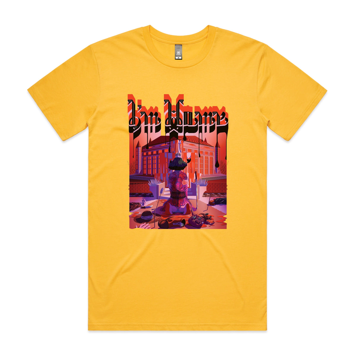 Yellow unisex t-shirt with I'm Home graphic by Lonely Kids Club
