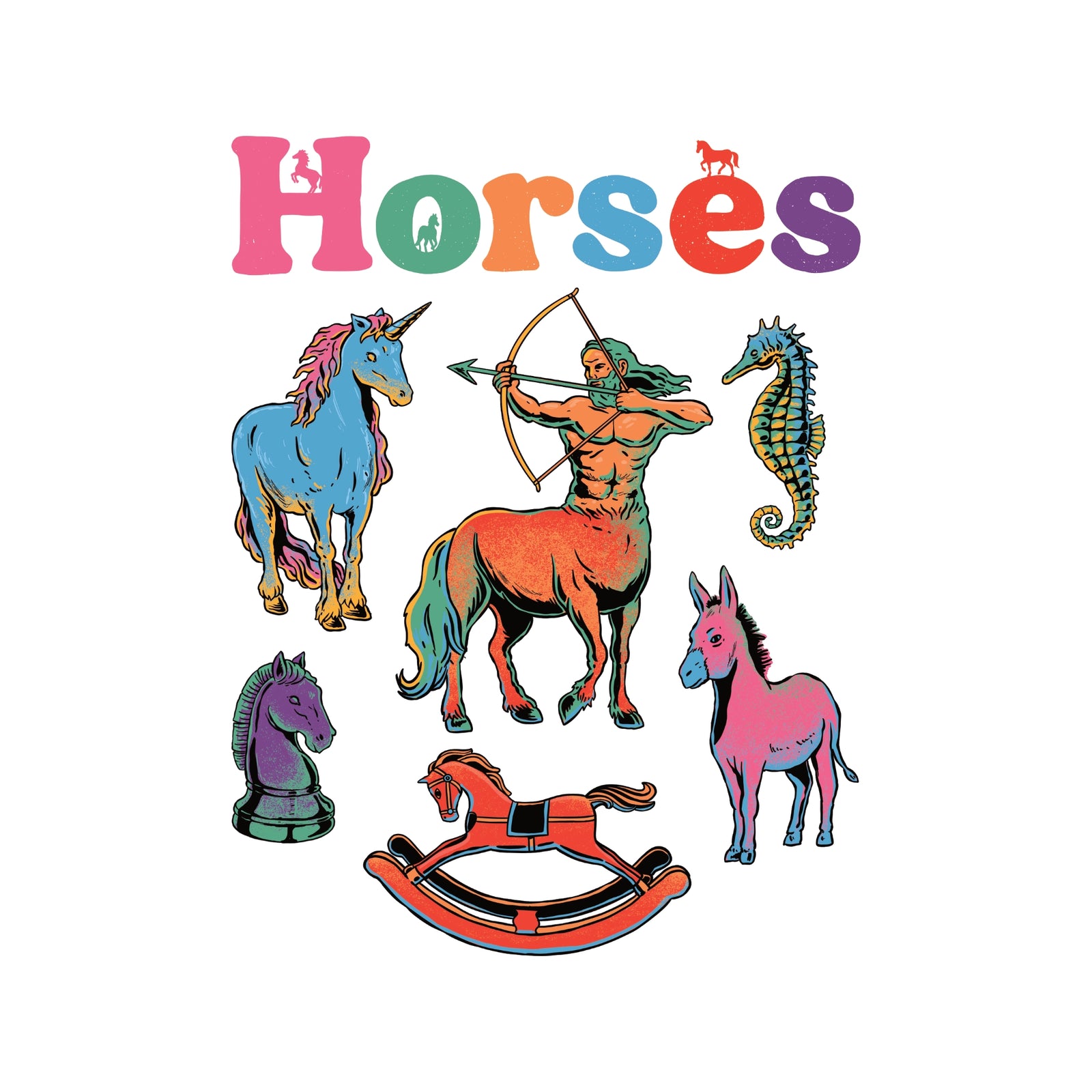 Bright Horses t-shirt by Lonely Kids Club