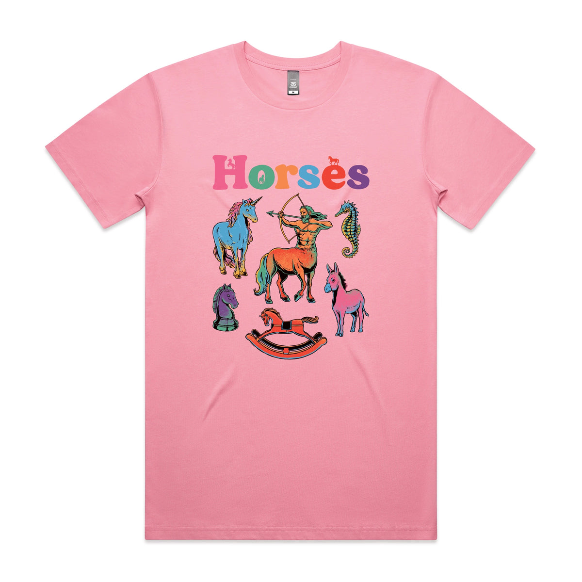 Bubblegum unisex t-shirt with Bright Horses graphic by Lonely Kids Club