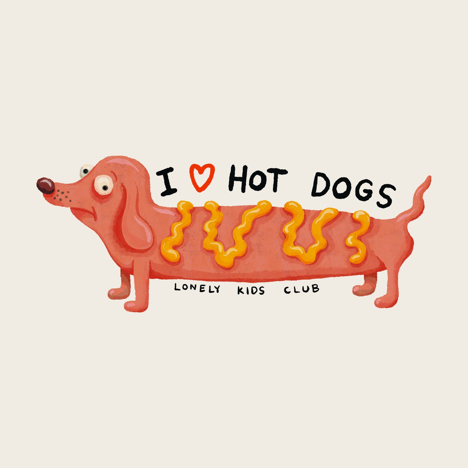 I Love Hot Dogs Tote tote bag by Lonely Kids Club