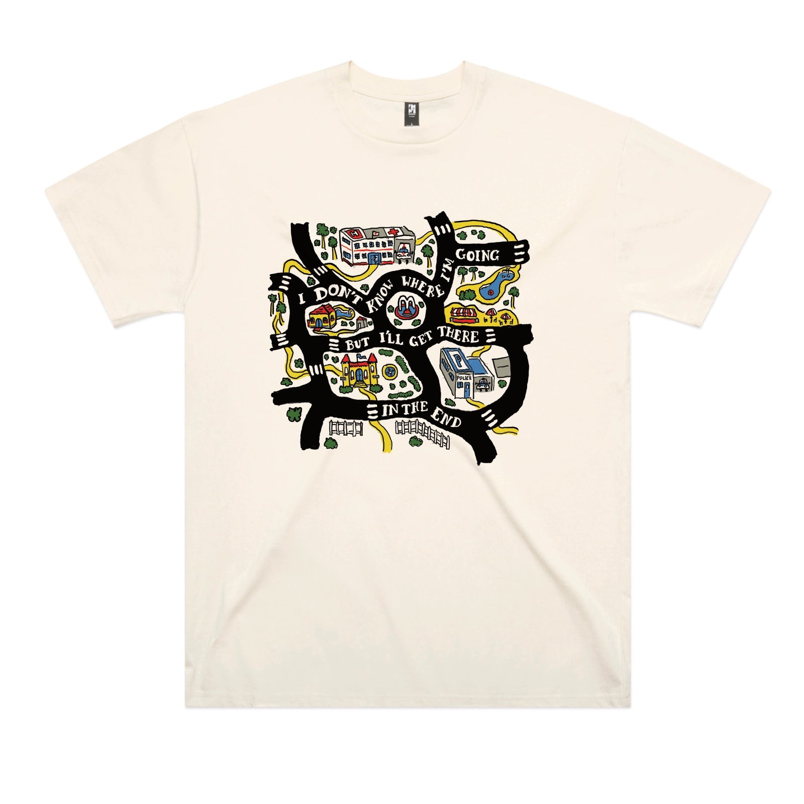 Ecru oversized t-shirt with In The End graphic by Lonely Kids Club