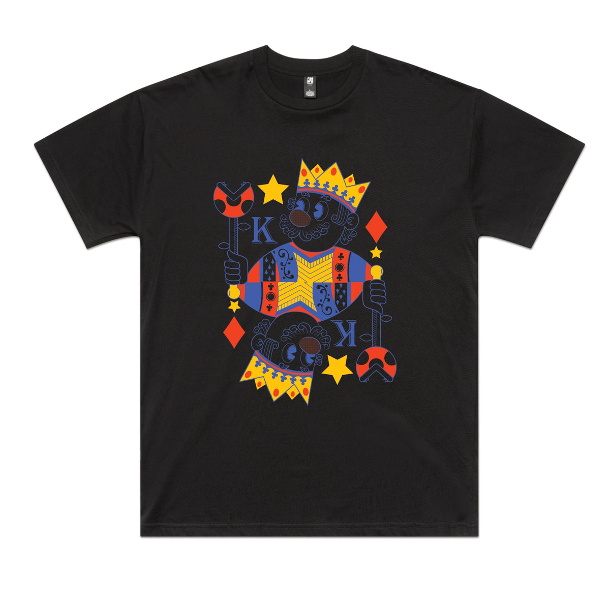 Black oversized t-shirt with Mushroom King graphic by Lonely Kids Club