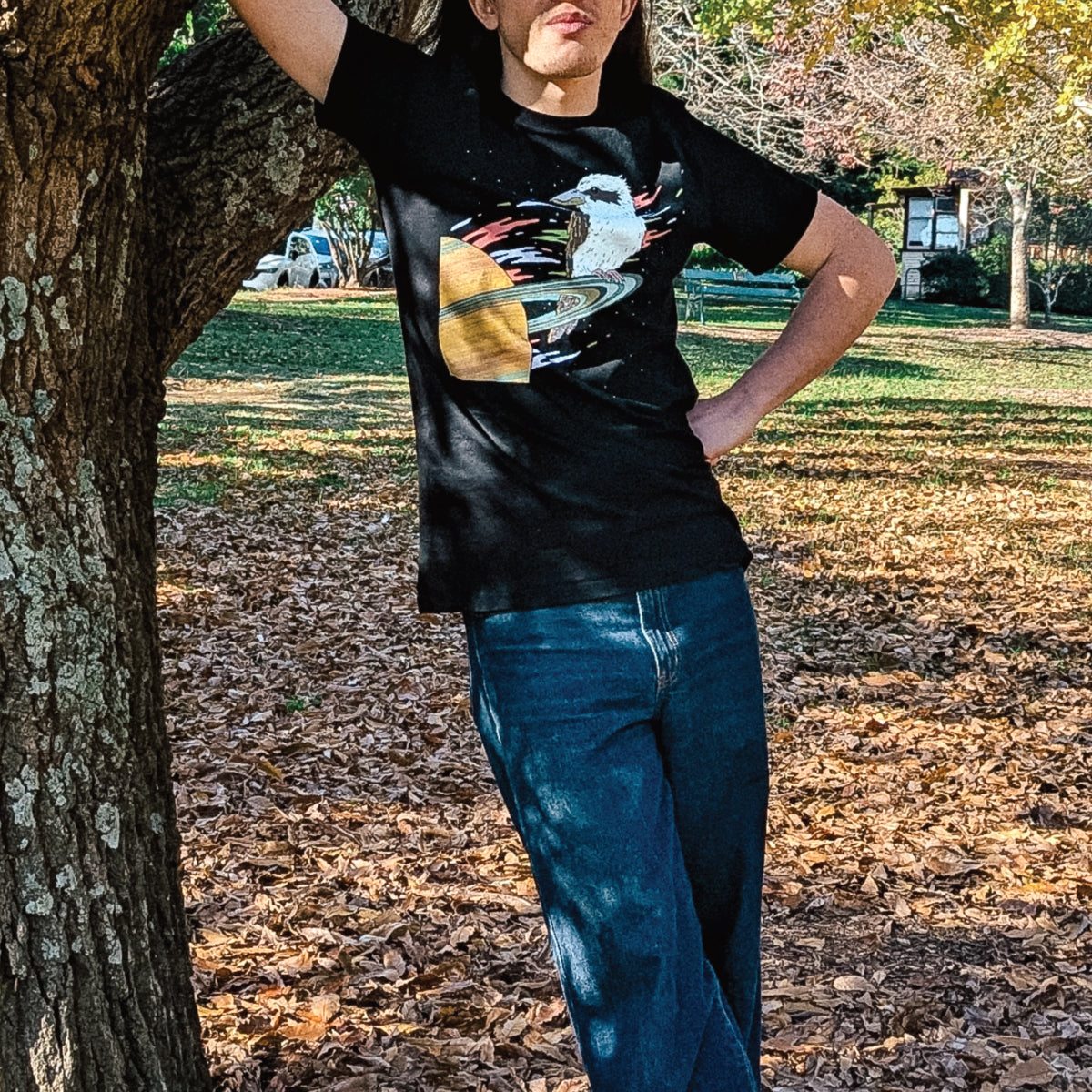 Space Kookaburra t-shirt by Lonely Kids Club