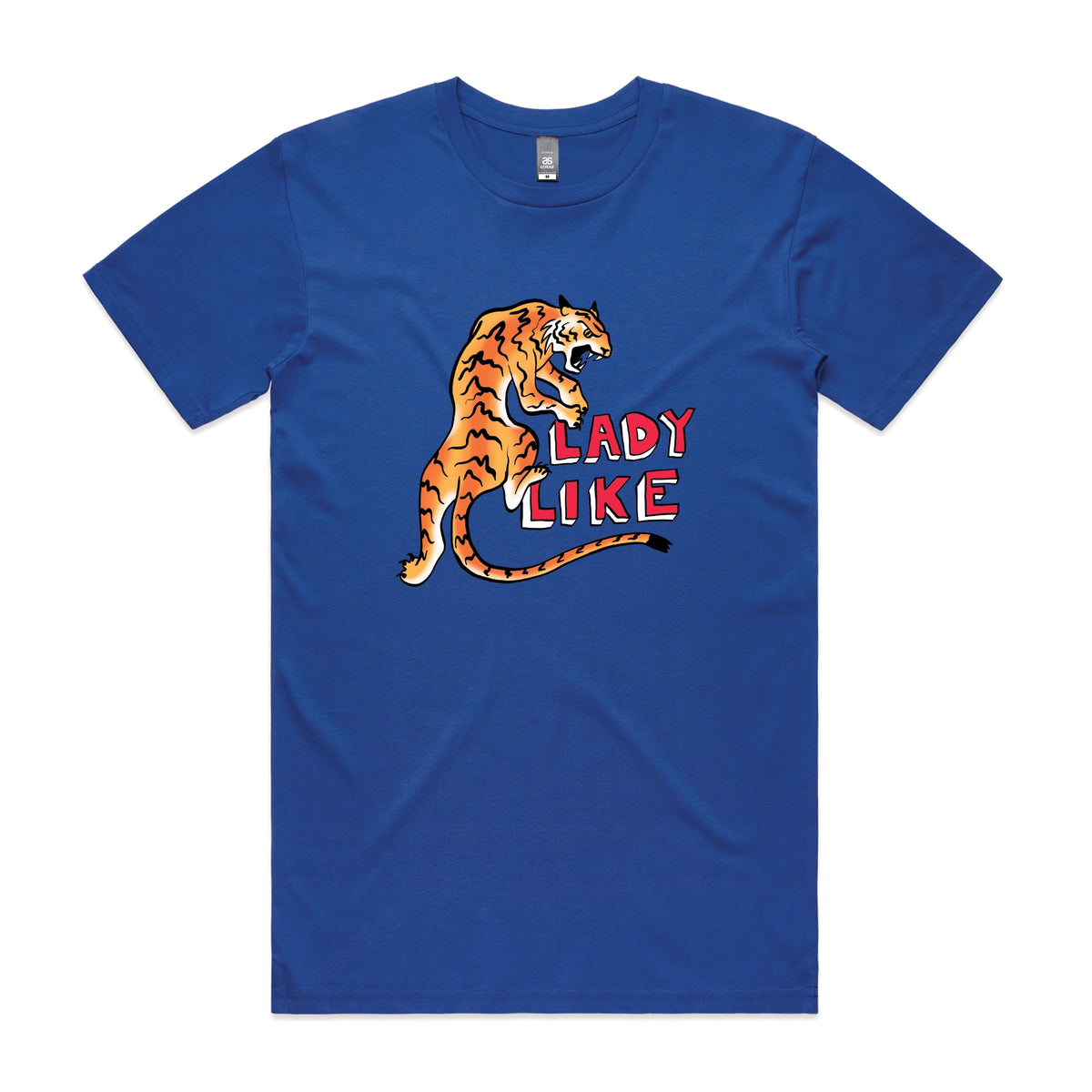 Royal Blue unisex t-shirt with Lady Like graphic by Lonely Kids Club