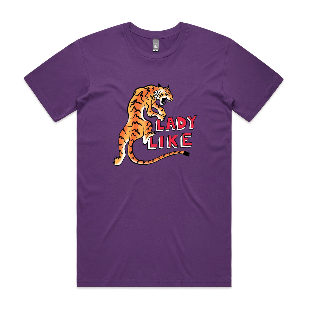 Purple unisex t-shirt with Lady Like graphic by Lonely Kids Club