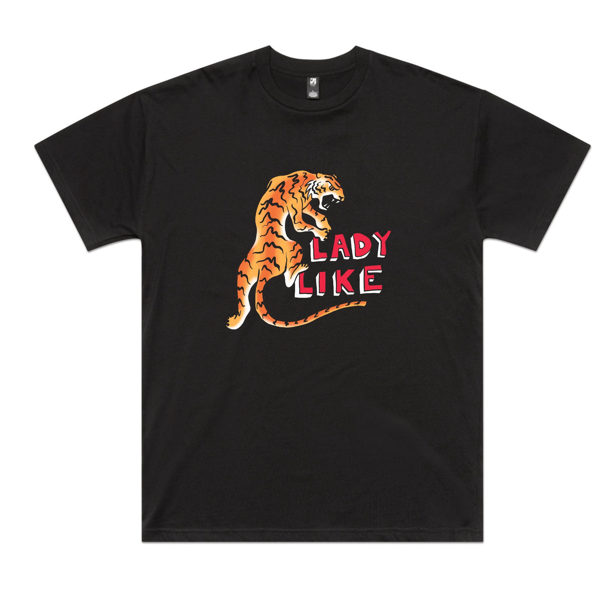 Black oversized t-shirt with Lady Like graphic by Lonely Kids Club