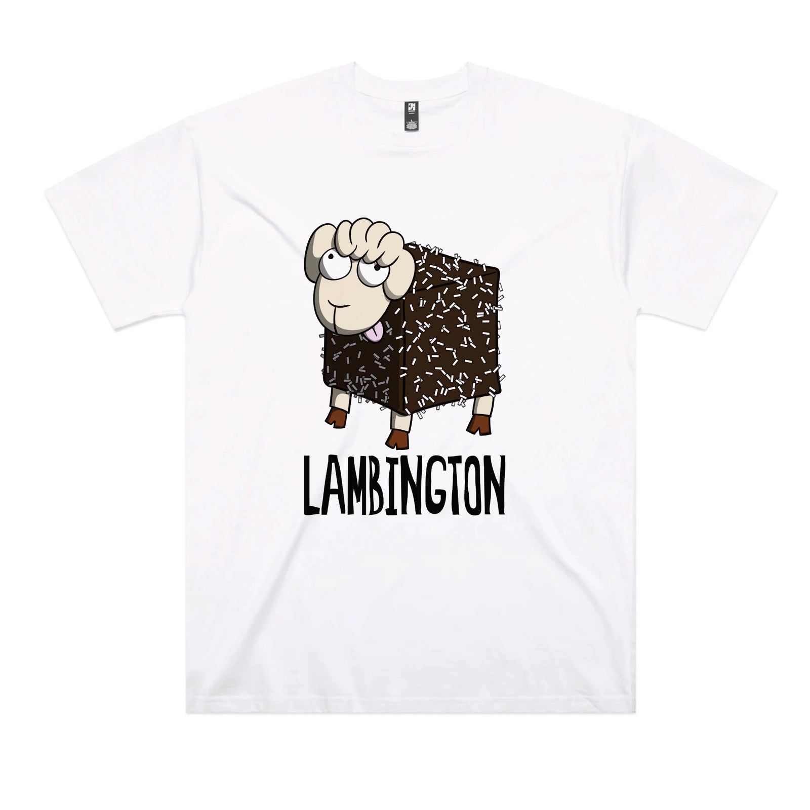 White oversized t-shirt with Lambington graphic by Lonely Kids Club