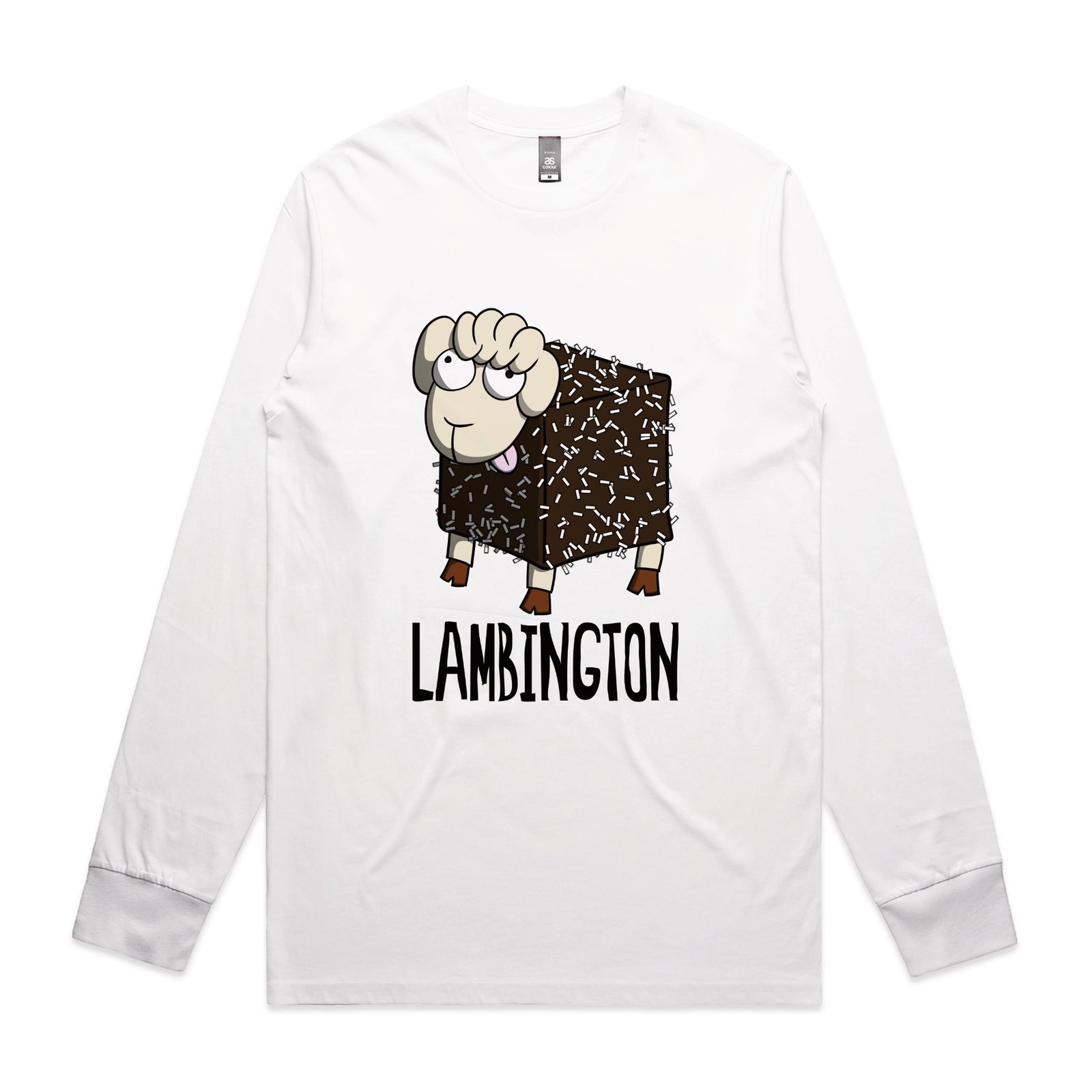 White long sleeve t-shirt with Lambington graphic by Lonely Kids Club