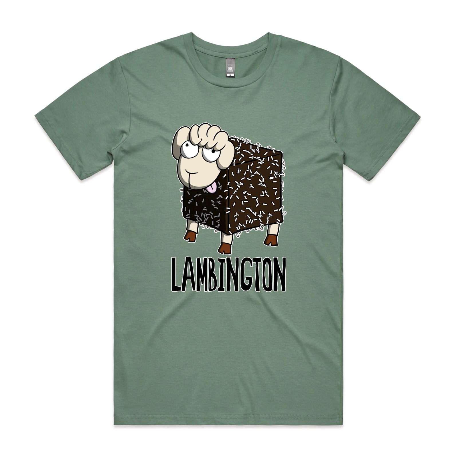 Sage unisex t-shirt with Lambington graphic by Lonely Kids Club