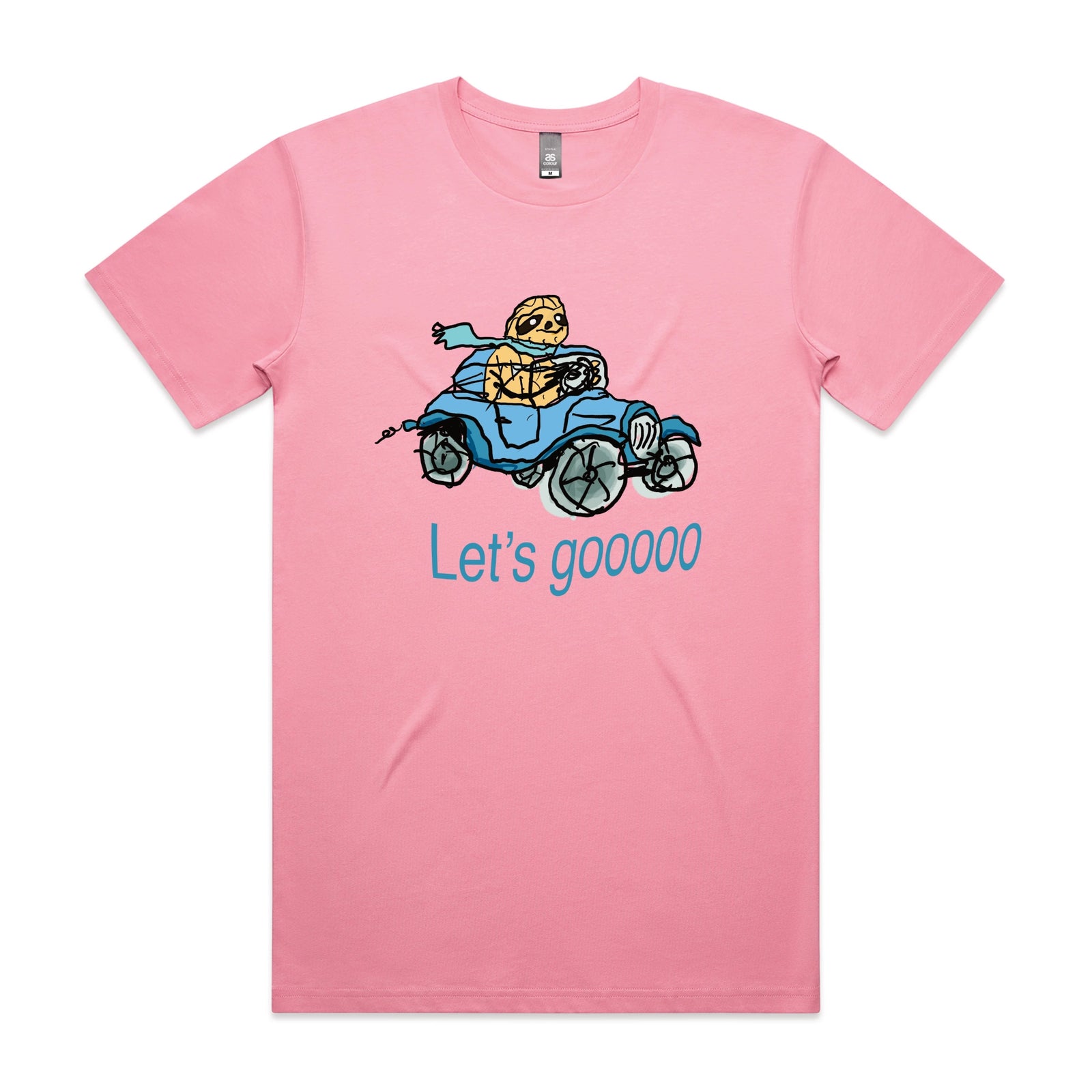 Bubblegum unisex t-shirt with Let's Gooooo graphic by Lonely Kids Club