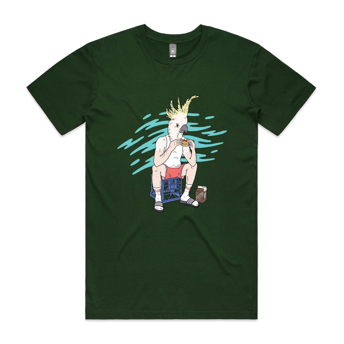 Forest Green unisex t-shirt with This Is Living graphic by Lonely Kids Club