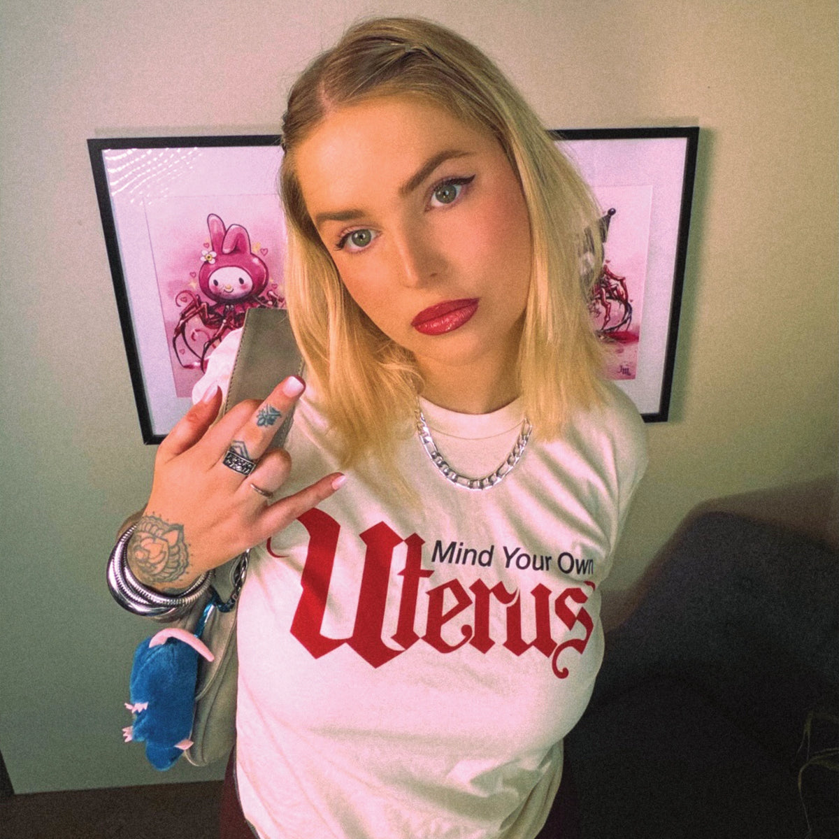 Mind Your Own Uterus t-shirt by Lonely Kids Club