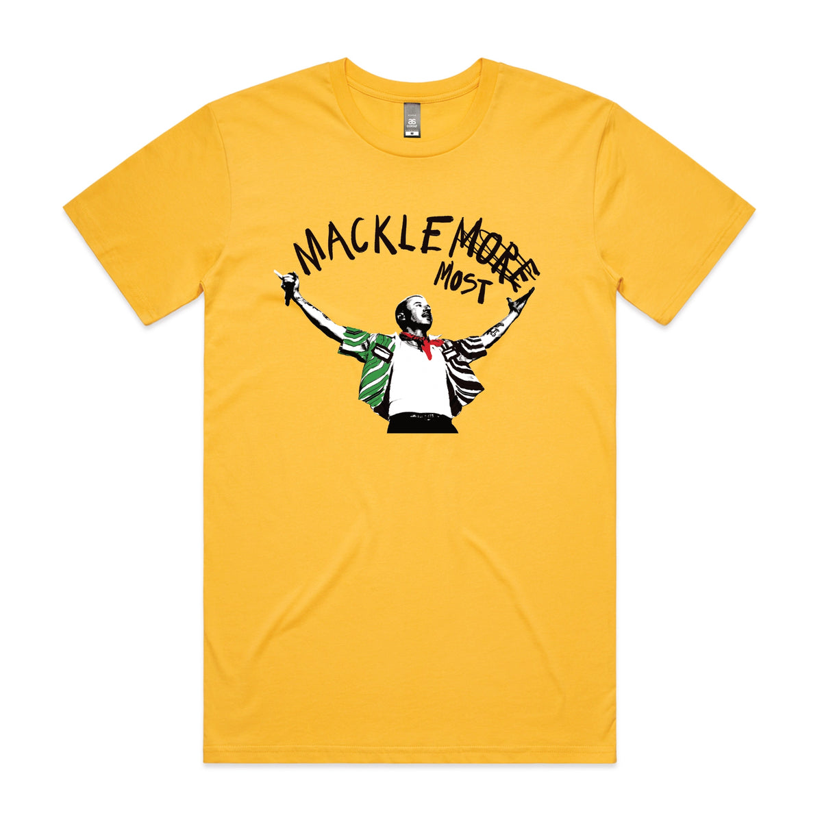 Yellow unisex t-shirt with Macklemost graphic by Lonely Kids Club