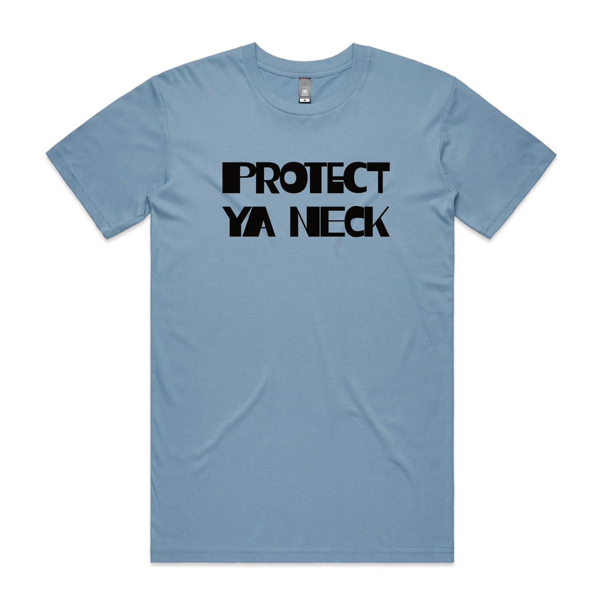 Carolina Blue unisex t-shirt with Protect Ya Neck graphic by Lonely Kids Club