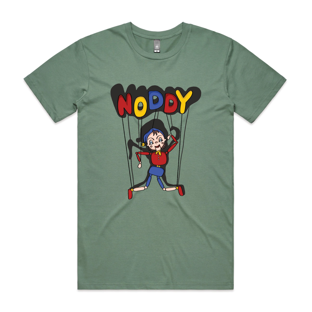 Sage unisex t-shirt with Noddy graphic by Lonely Kids Club