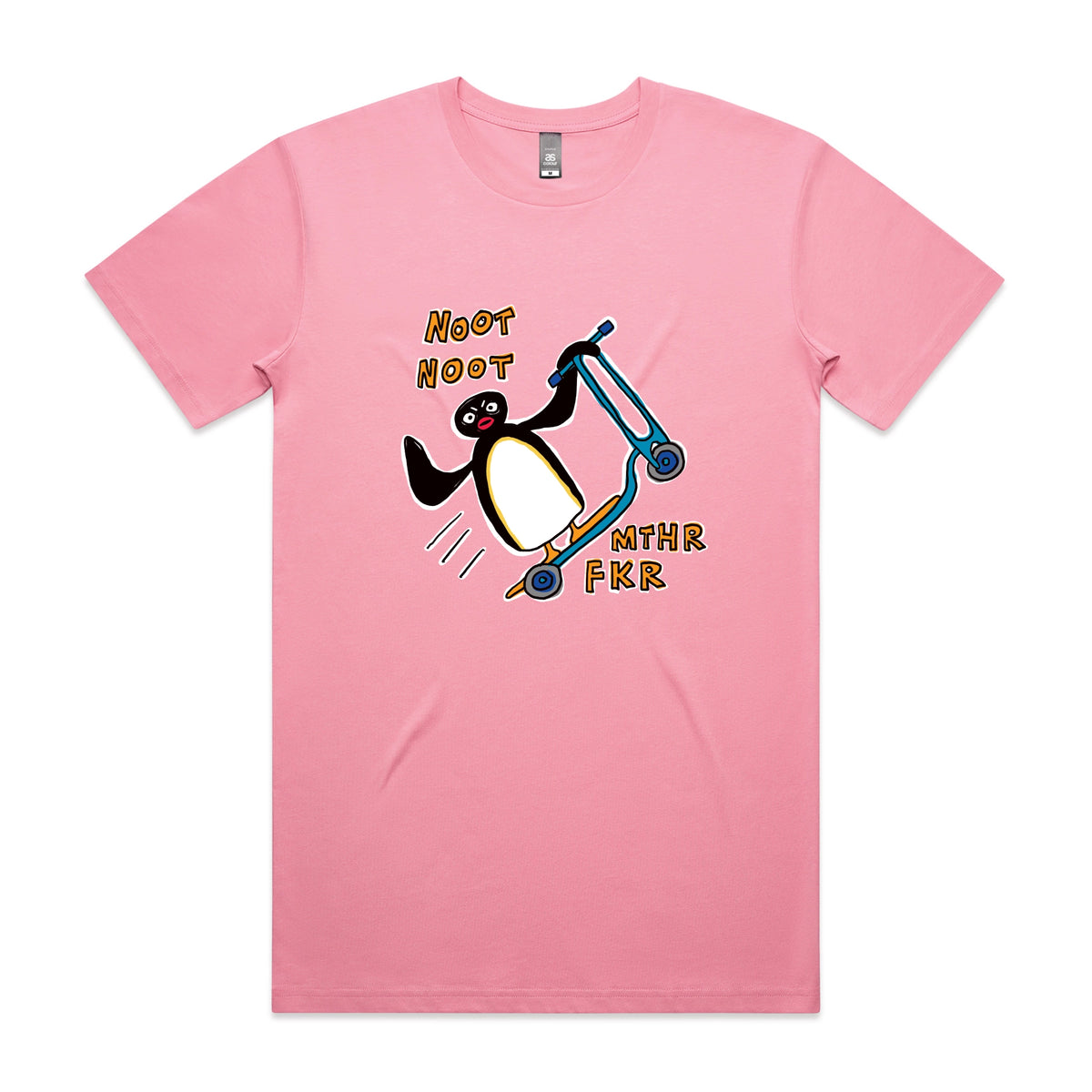 Bubblegum unisex t-shirt with Noot Noot graphic by Lonely Kids Club