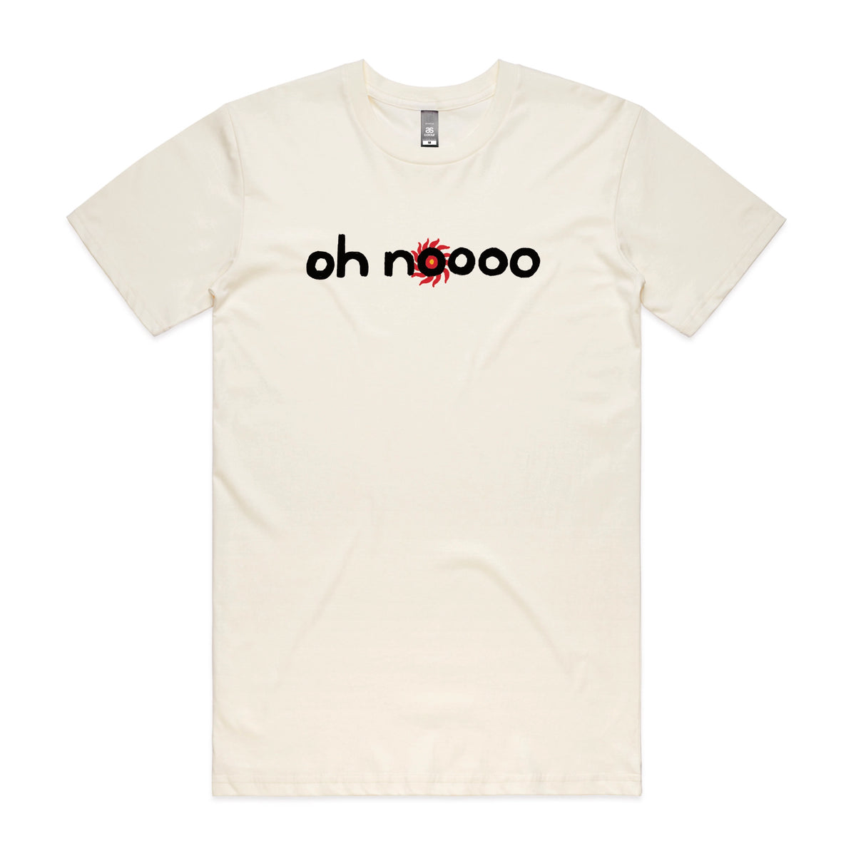 Ecru unisex t-shirt with Oh Noooo graphic by Lonely Kids Club
