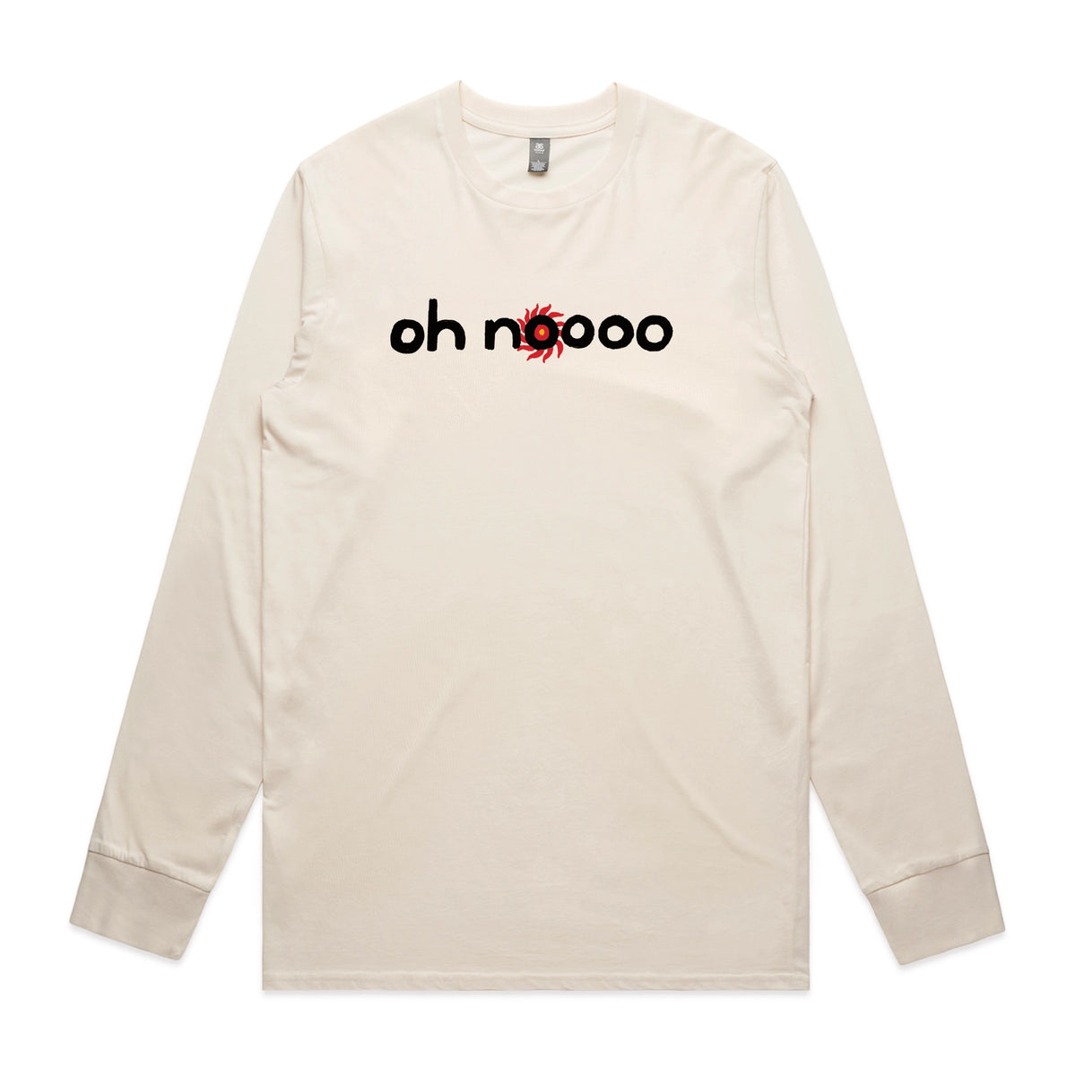 Ecru long sleeve t-shirt with Oh Noooo graphic by Lonely Kids Club