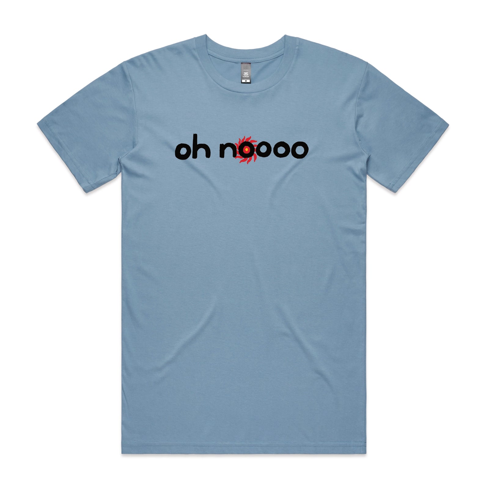 Carolina Blue unisex t-shirt with Oh Noooo graphic by Lonely Kids Club