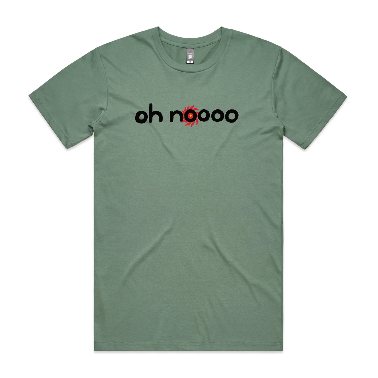 Sage unisex t-shirt with Oh Noooo graphic by Lonely Kids Club