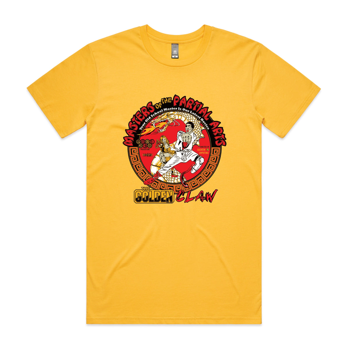 Yellow unisex t-shirt with Masters Of The Partial Arts graphic by Lonely Kids Club