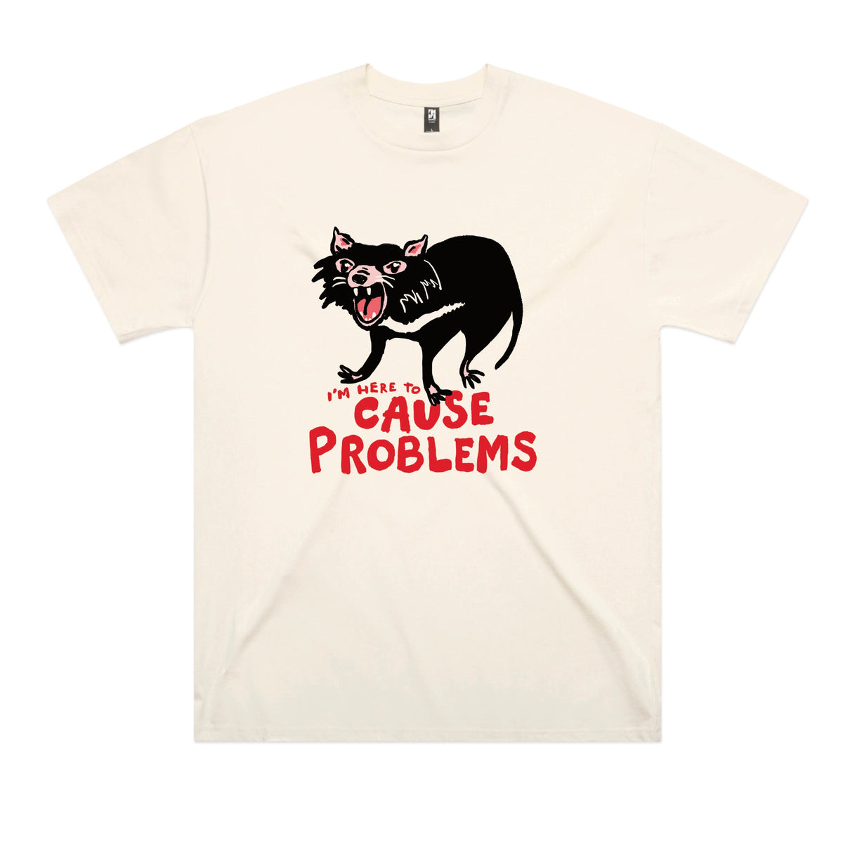 Ecru oversized t-shirt with Cause Problems graphic by Lonely Kids Club