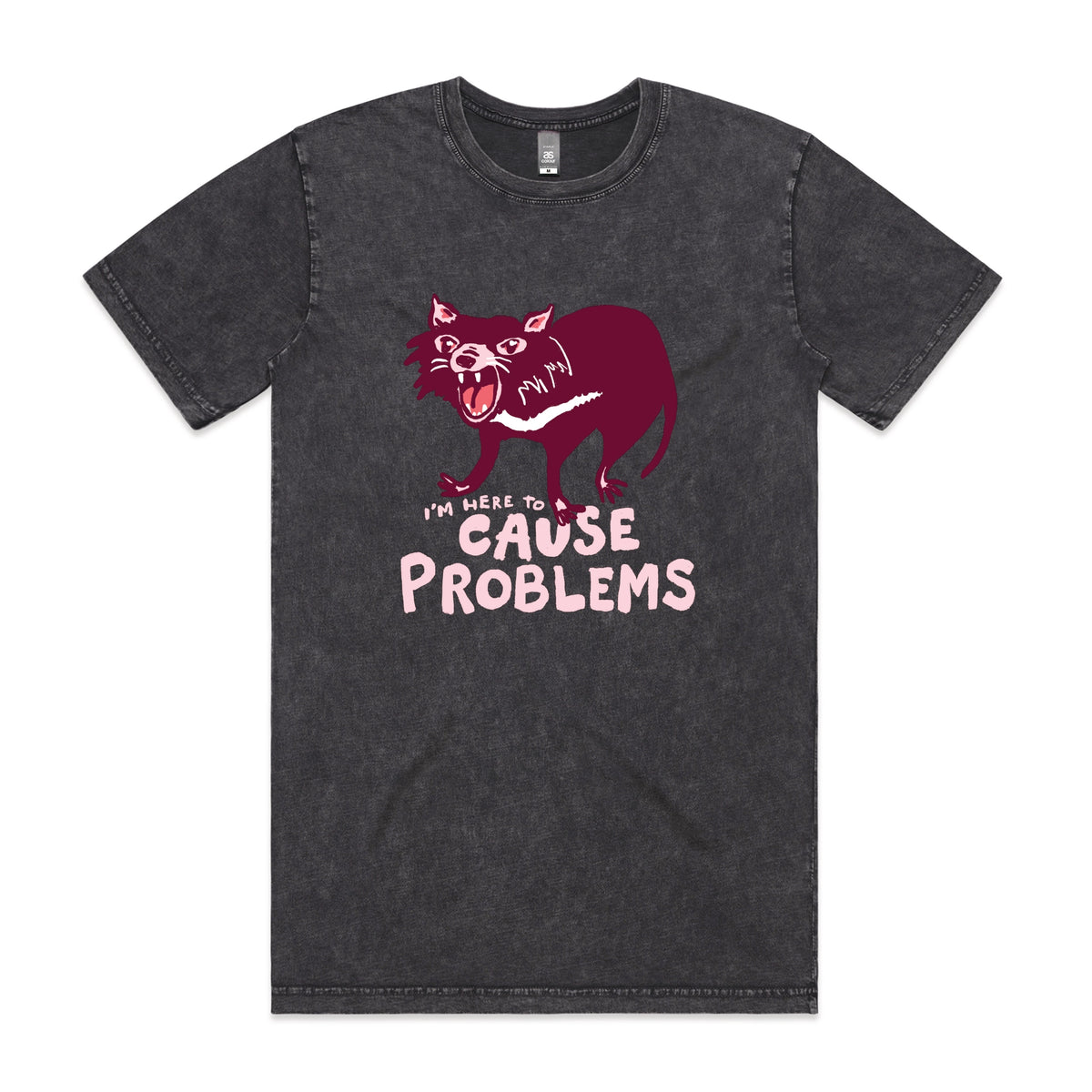 Acid Wash unisex t-shirt with Cause Problems graphic by Lonely Kids Club