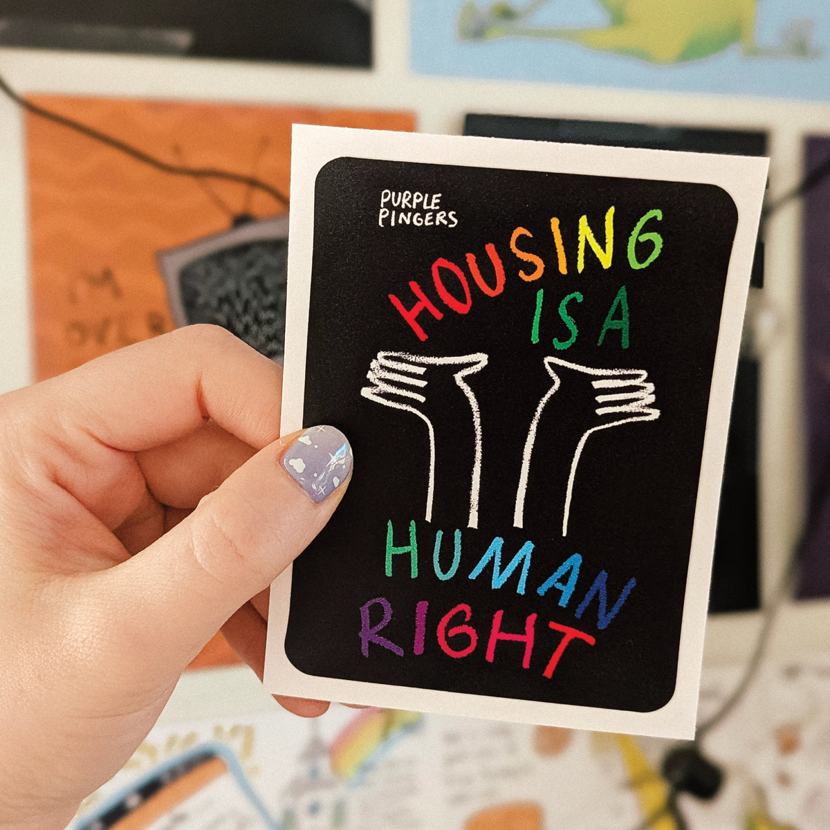 Housing Rainbow Weatherproof Sticker sticker set by Lonely Kids Club