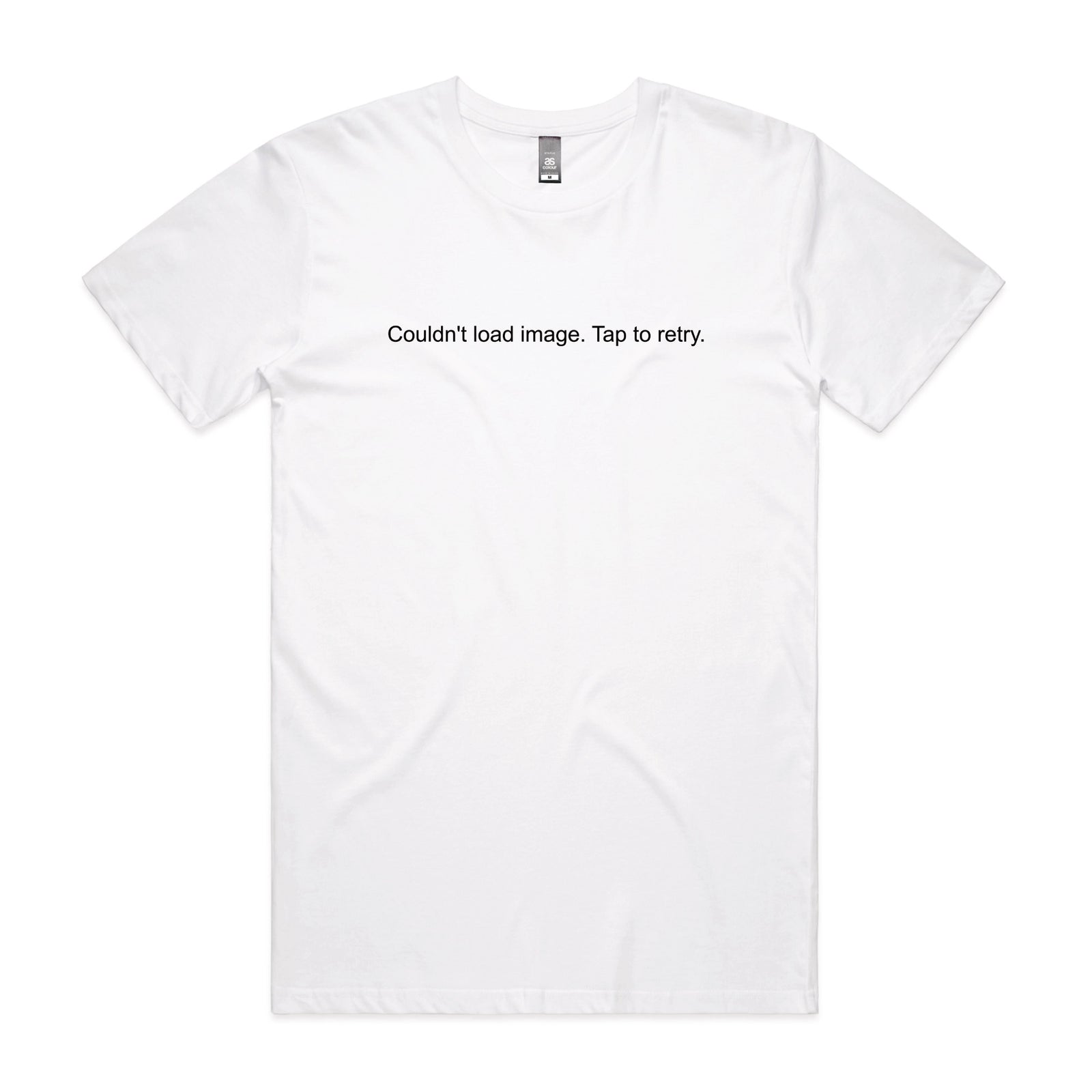 White unisex t-shirt with Tap To Retry graphic by Lonely Kids Club
