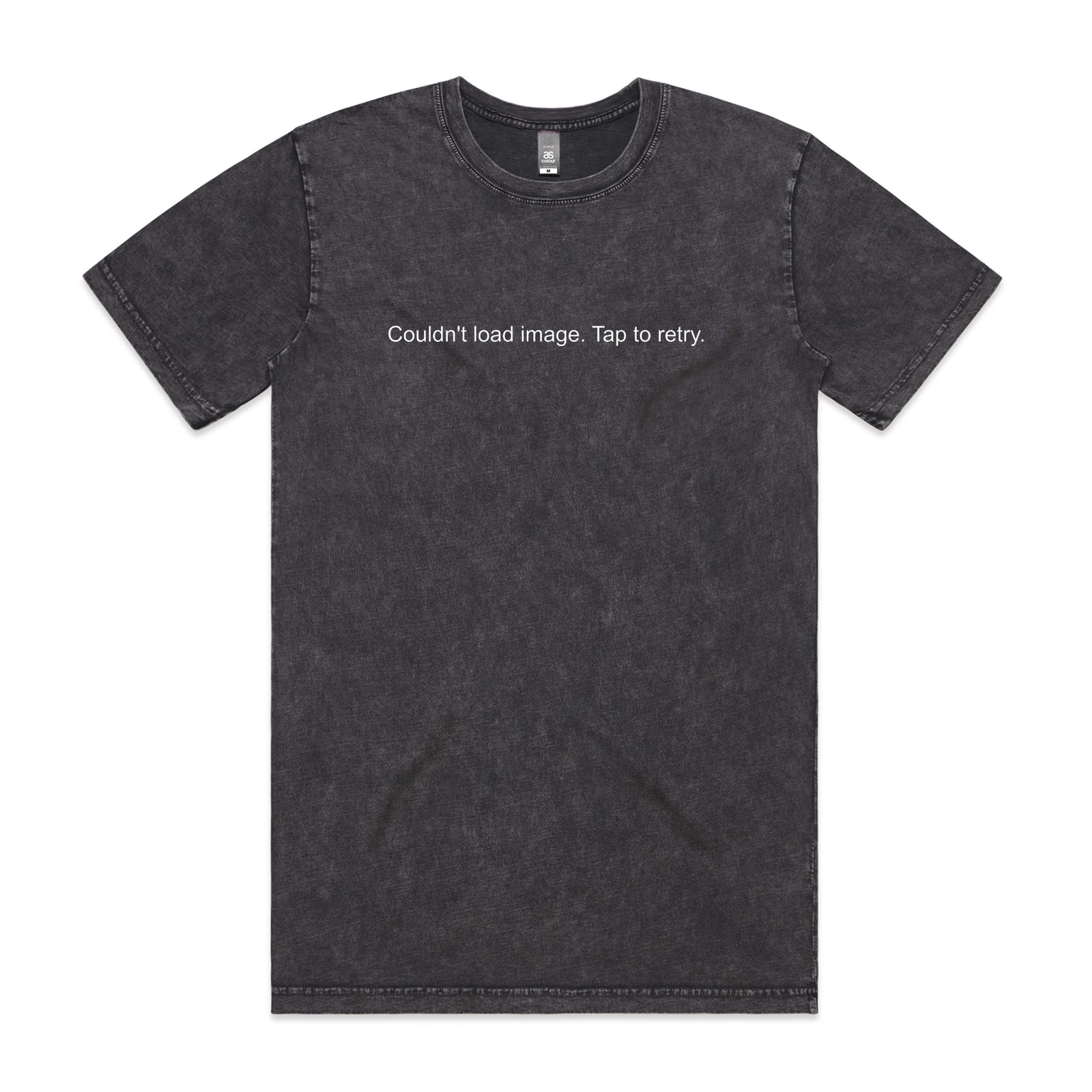 Acid Wash unisex t-shirt with Tap To Retry graphic by Lonely Kids Club