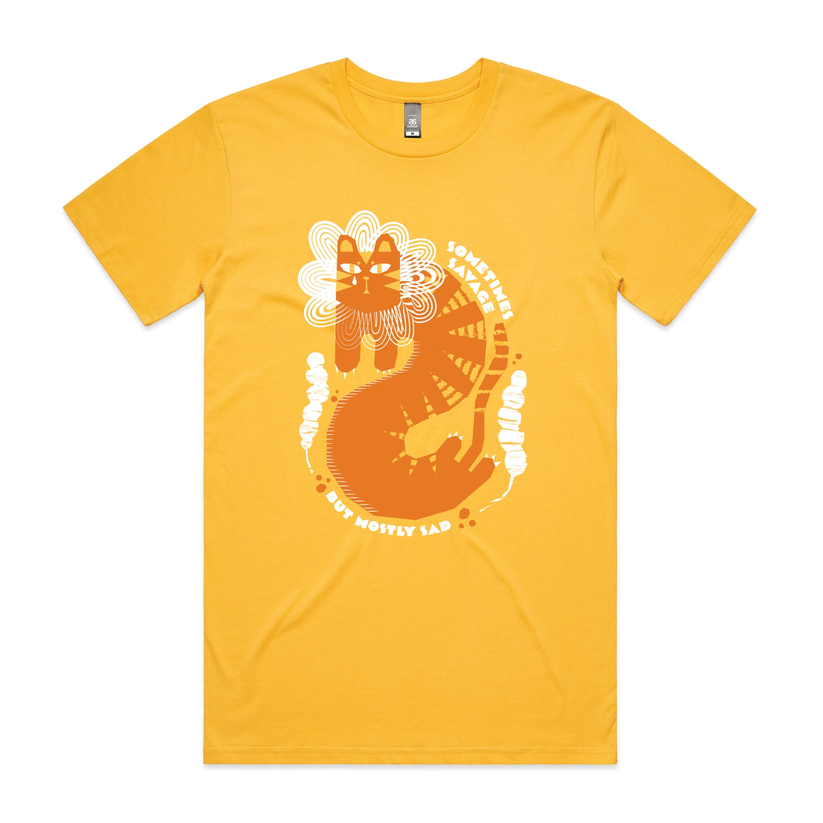 Yellow unisex t-shirt with Sometimes Savage graphic by Lonely Kids Club