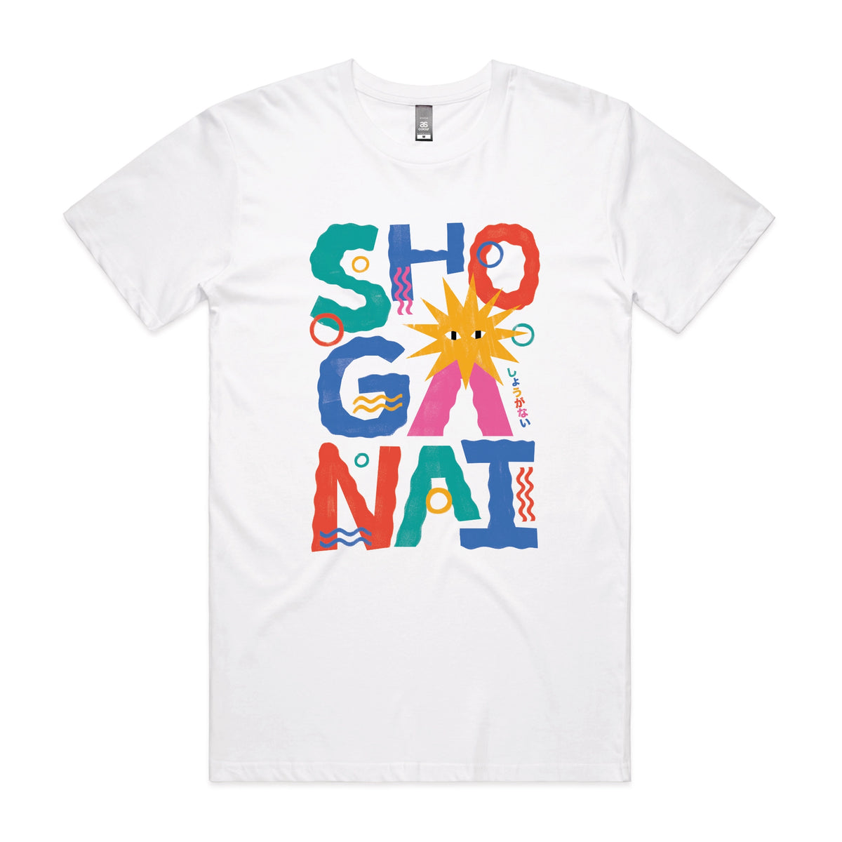 White unisex t-shirt with Shoganai graphic by Lonely Kids Club