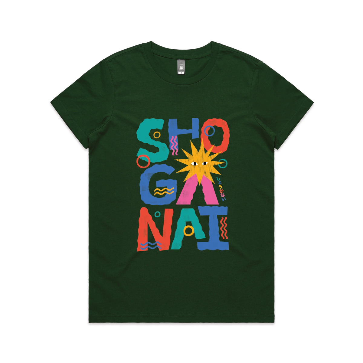Forest Green fitted womens t-shirt with Shoganai graphic by Lonely Kids Club