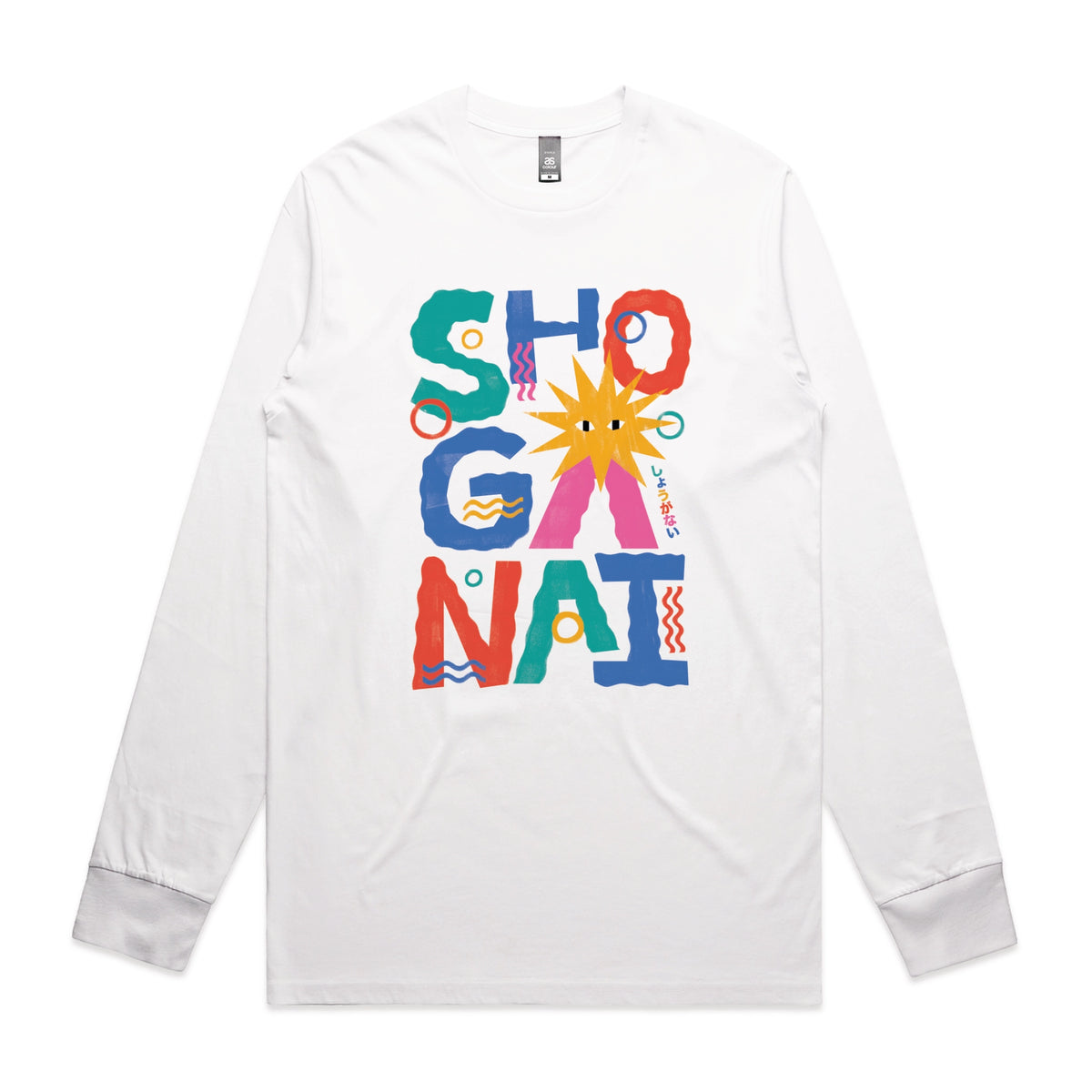 White long sleeve t-shirt with Shoganai graphic by Lonely Kids Club