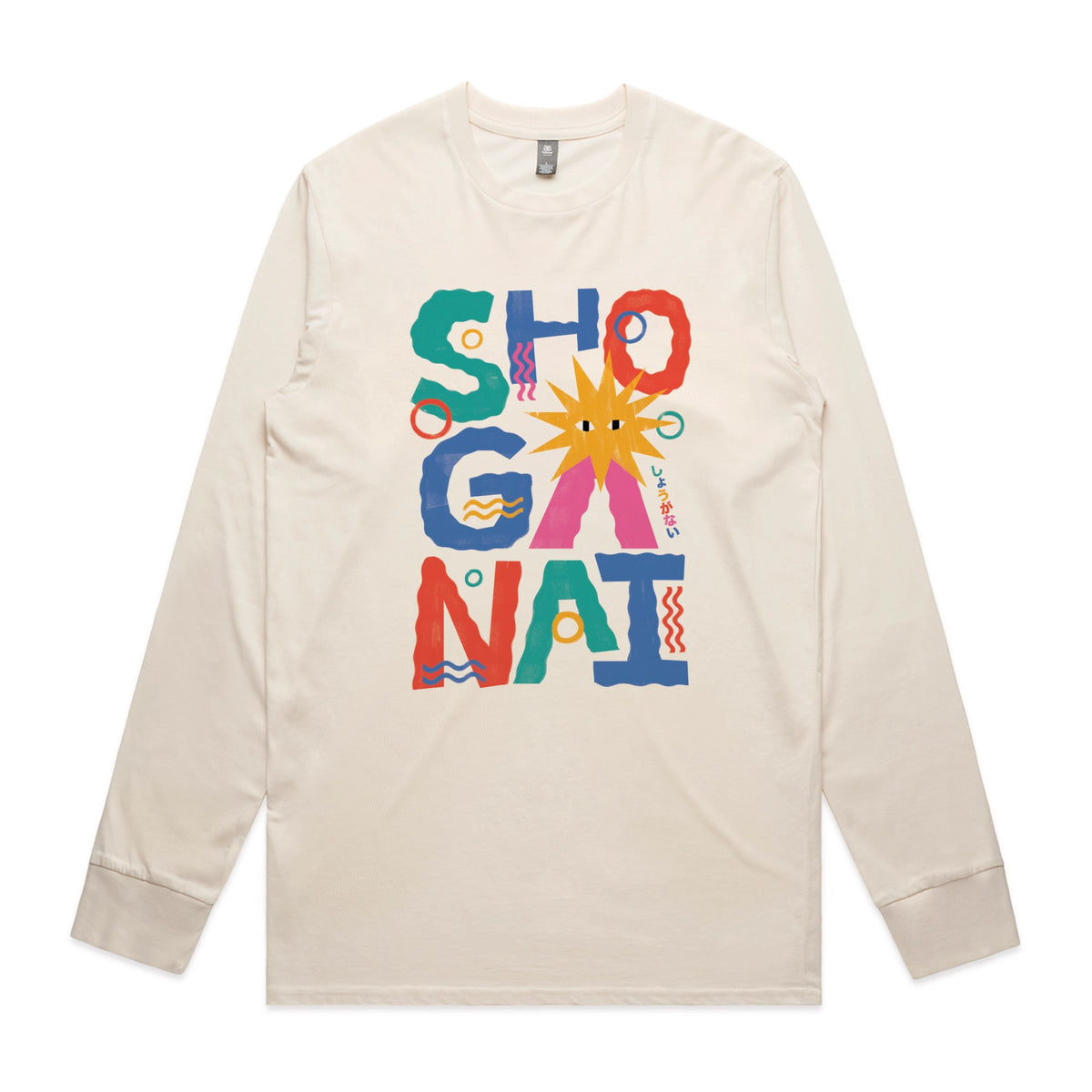 Ecru long sleeve t-shirt with Shoganai graphic by Lonely Kids Club