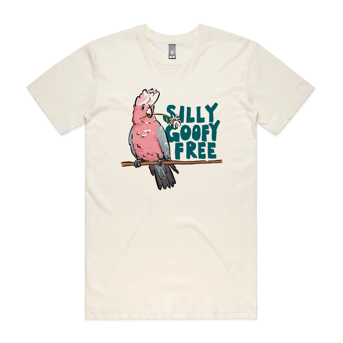 Ecru unisex t-shirt with Silly Goofy Free graphic by Lonely Kids Club
