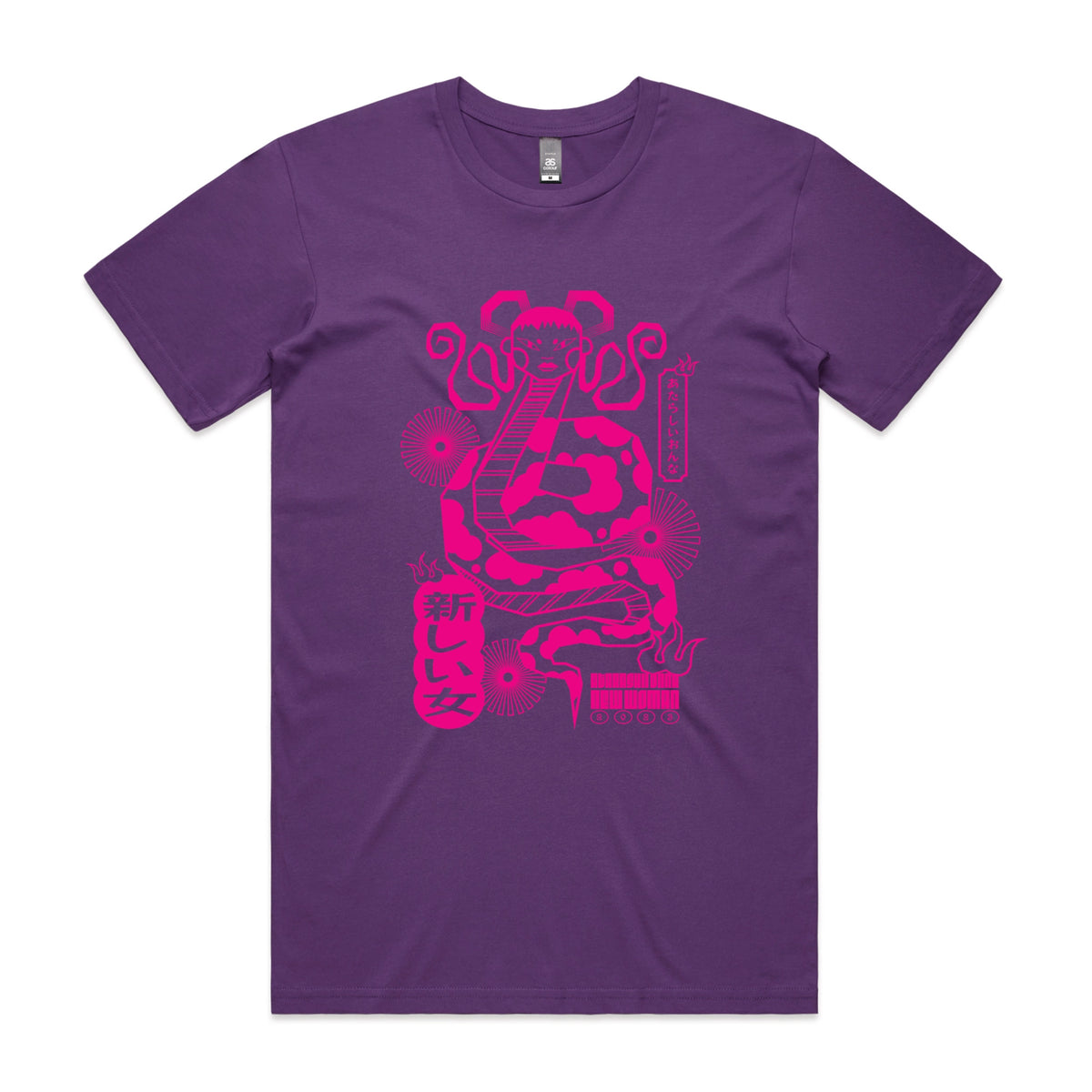 Purple unisex t-shirt with Lady Snake graphic by Lonely Kids Club