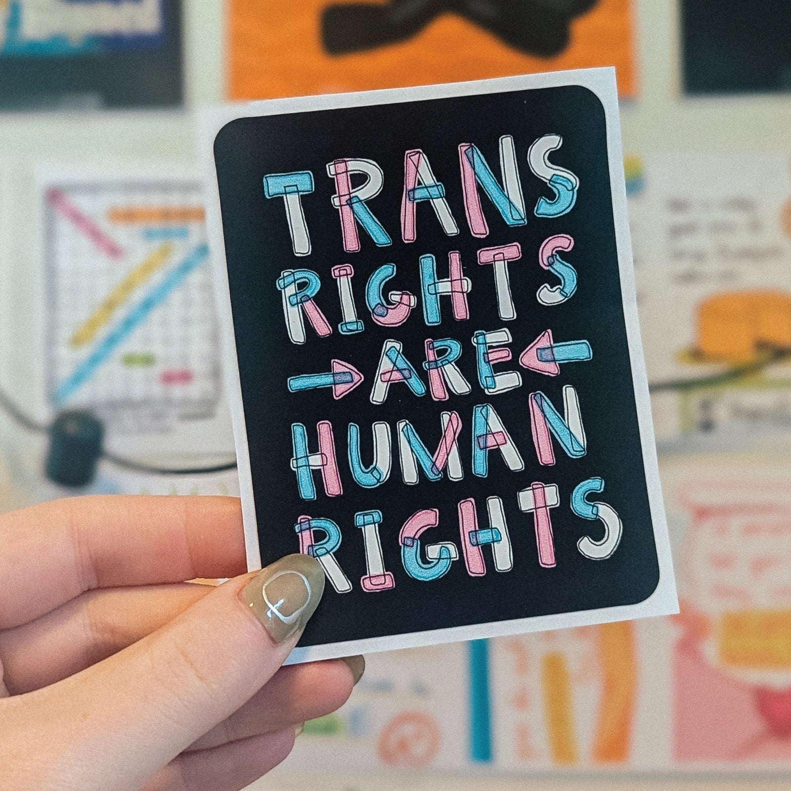 Trans Rights Weatherproof Sticker sticker set by Lonely Kids Club