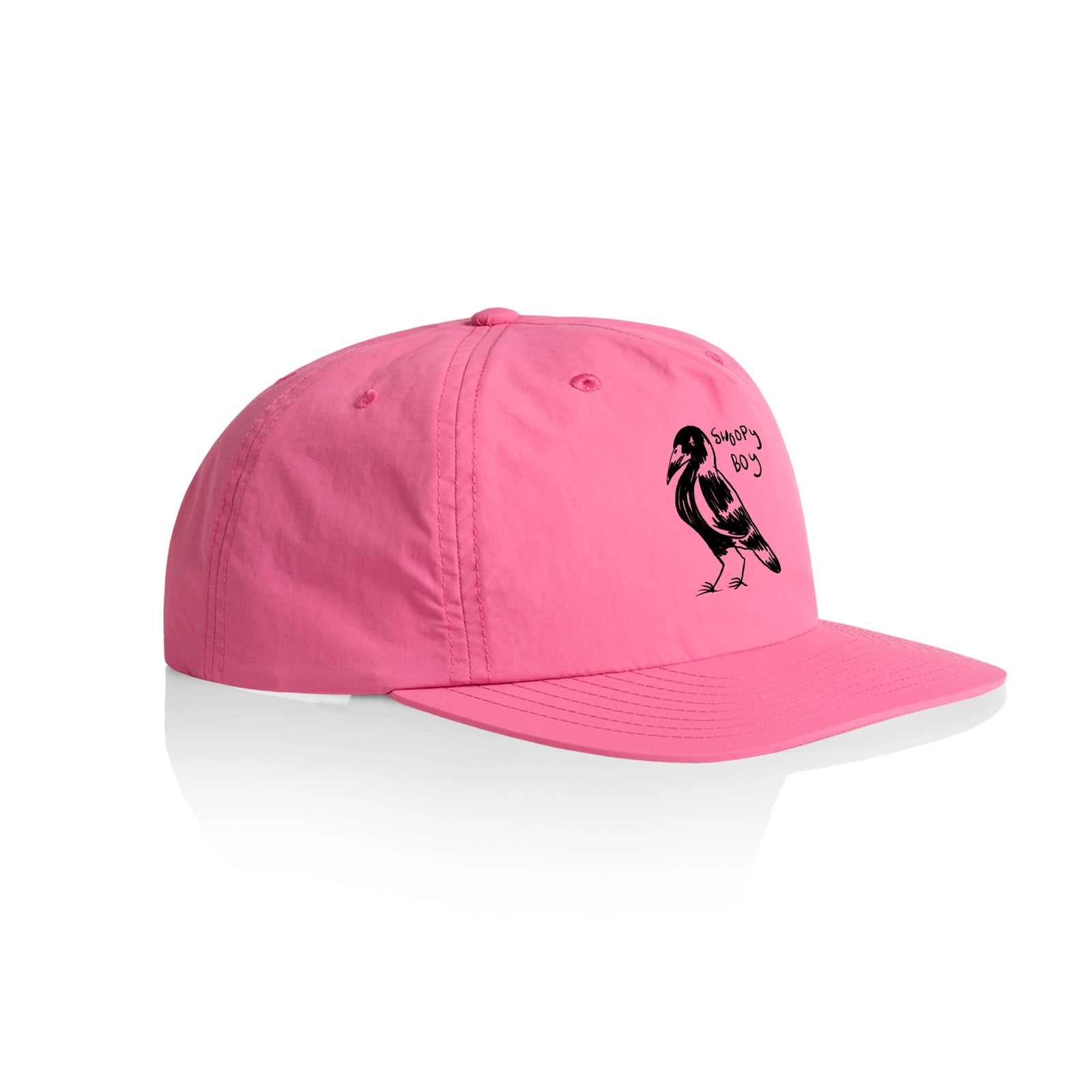 Bubblegum active cap with Swoopy Boy Hat graphic by Lonely Kids Club