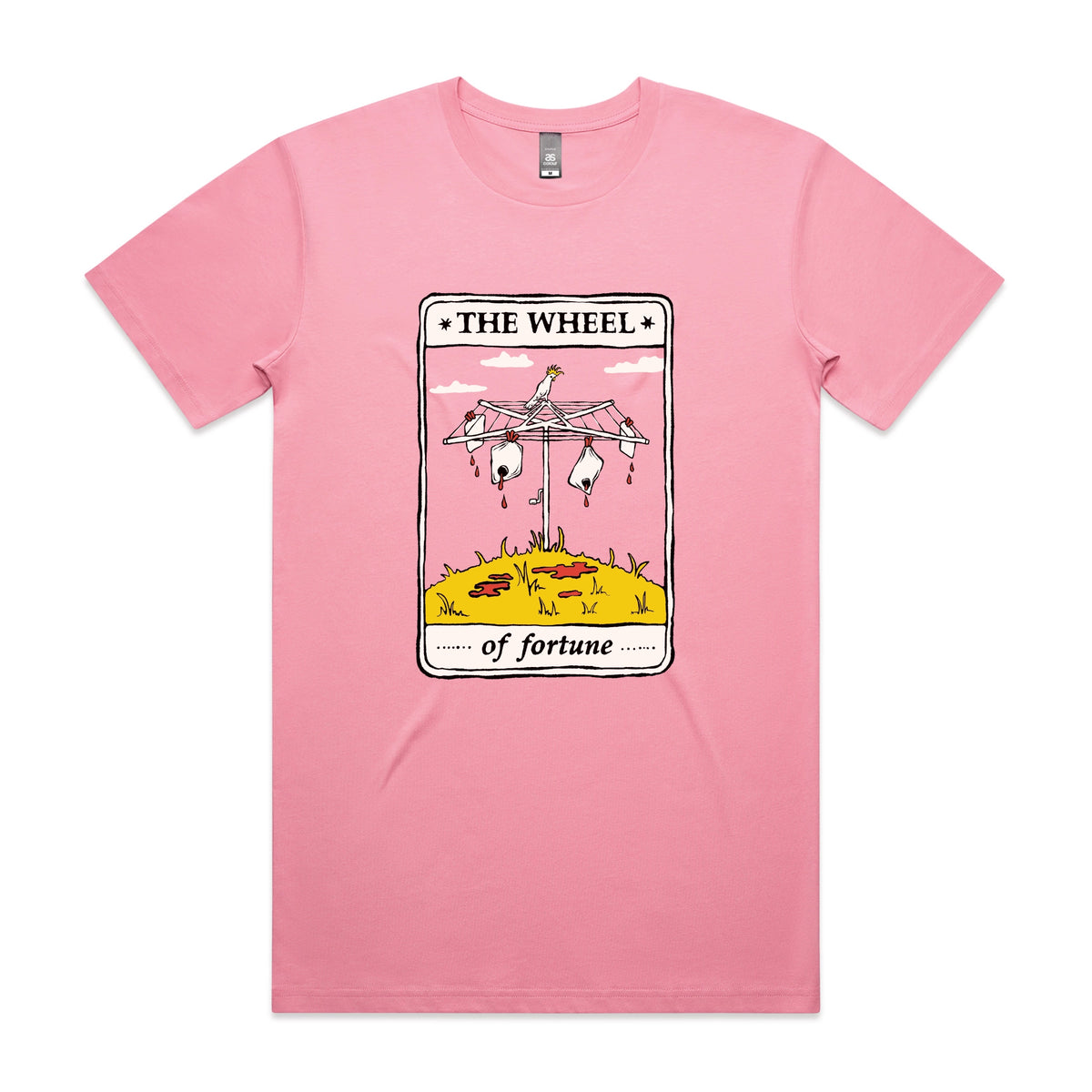 Bubblegum unisex t-shirt with The Wheel Tarot graphic by Lonely Kids Club