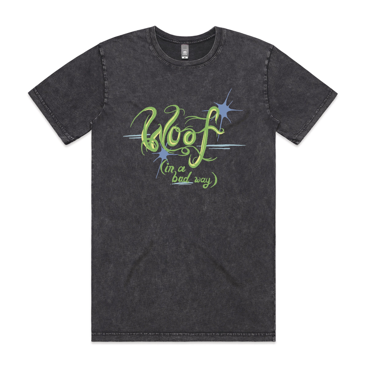 Acid Wash unisex t-shirt with Woof graphic by Lonely Kids Club