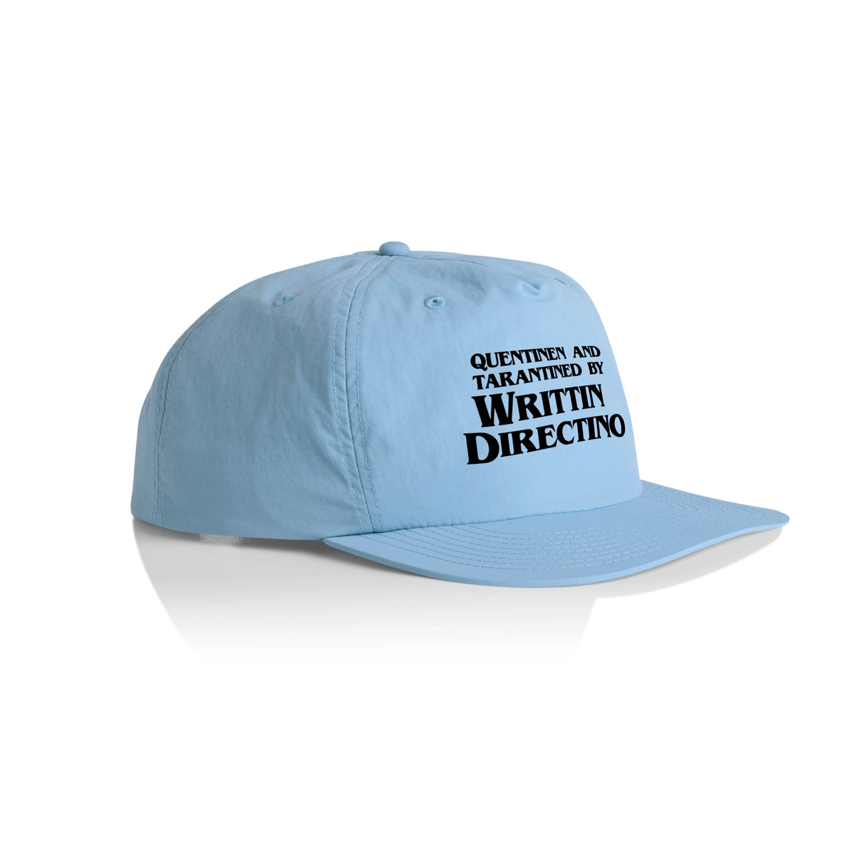 Carolina Blue active cap with Writtin Directino Hat graphic by Lonely Kids Club