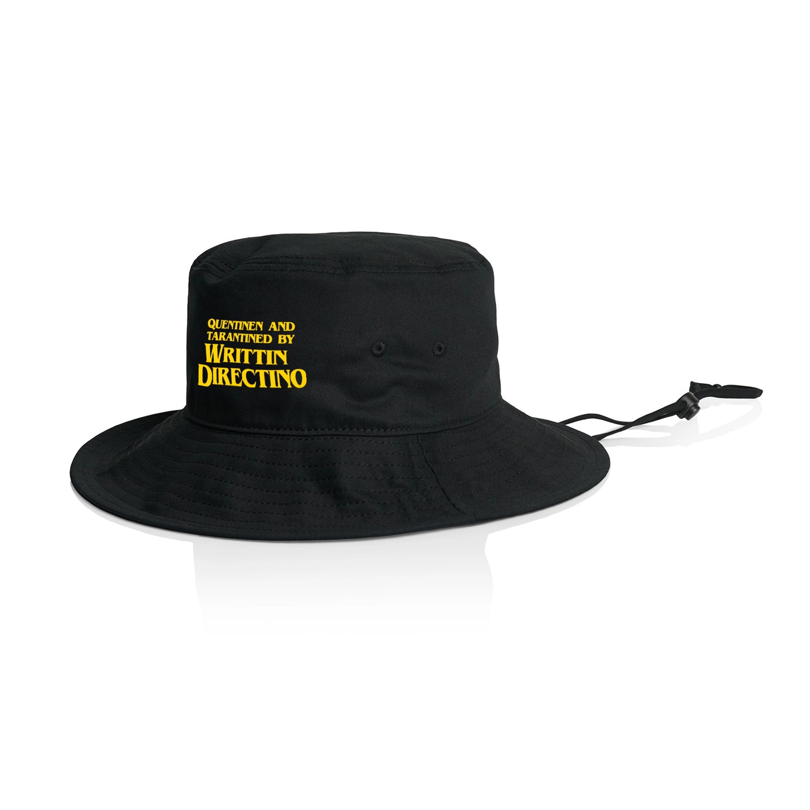 Black sun hat with Writtin Directino Hat graphic by Lonely Kids Club