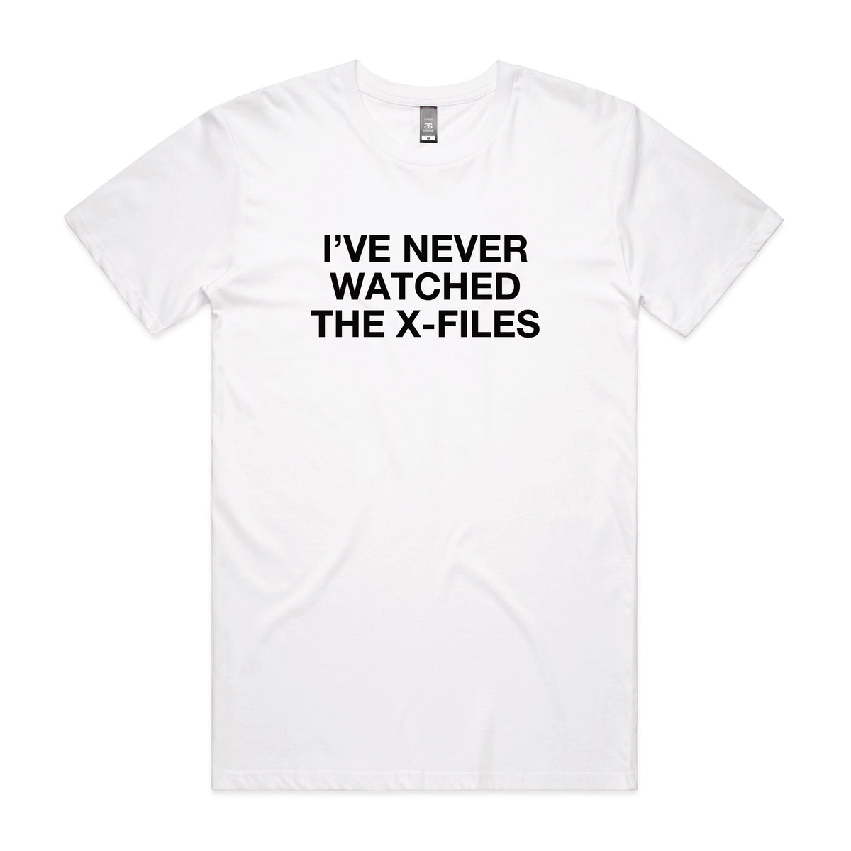 White regular t-shirt with The X-Files TV design from Lonely Kids Club