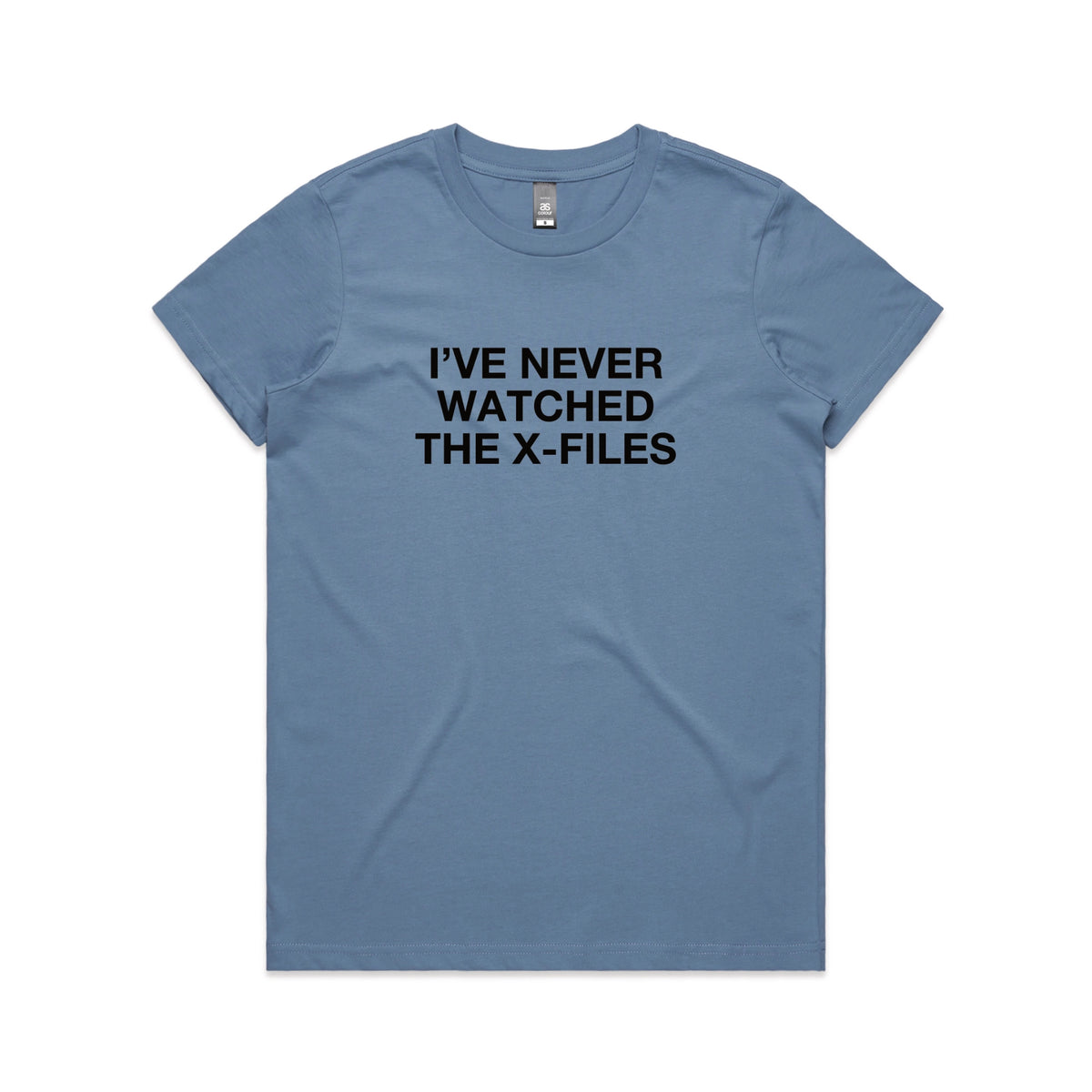 Carolina Blue Maple fitted t-shirt with The X-Files TV design from Lonely Kids Club