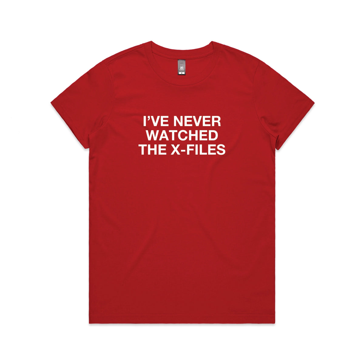 Red Maple fitted t-shirt with The X-Files TV design from Lonely Kids Club