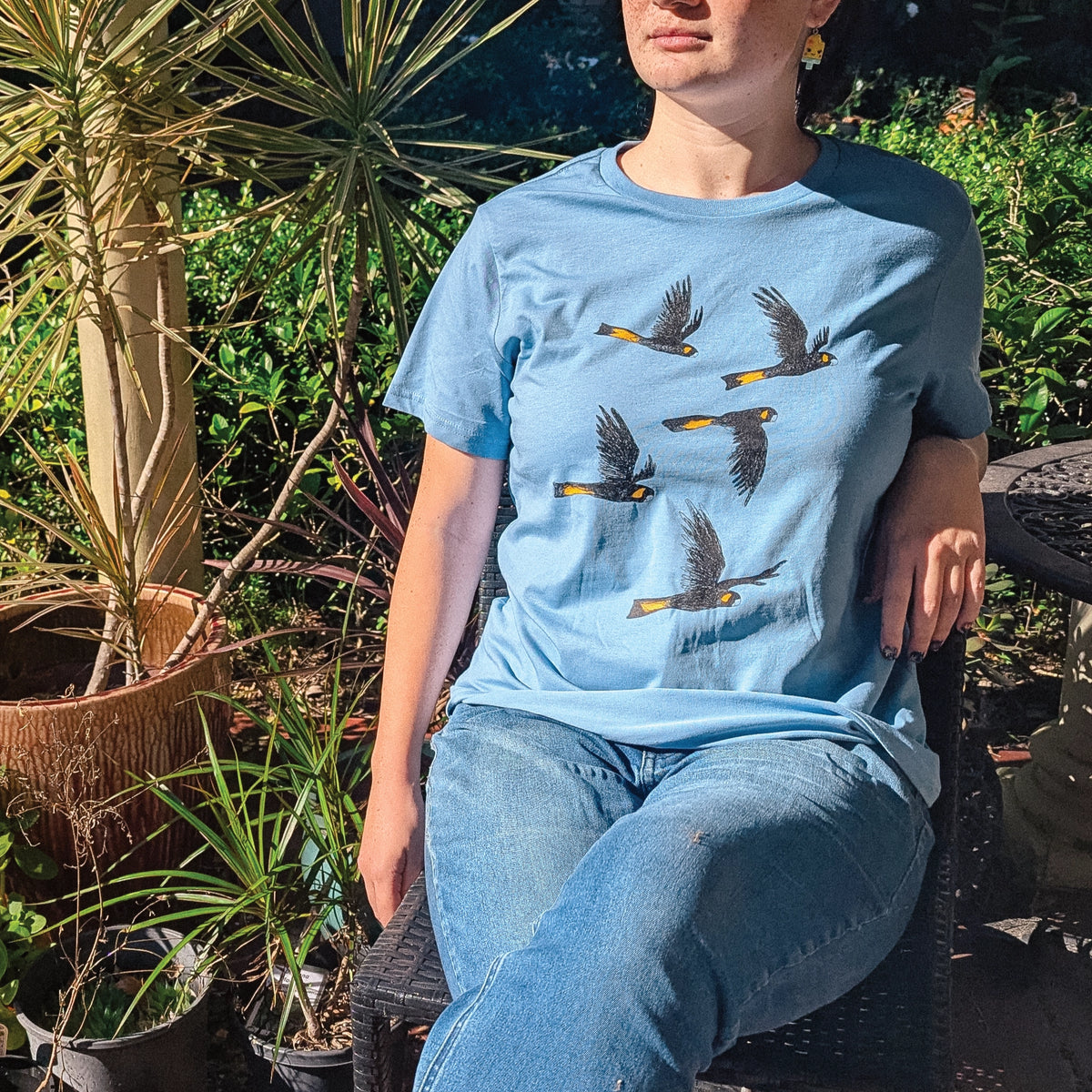 Yellow Tailed Black Cockatoos t-shirt by Lonely Kids Club